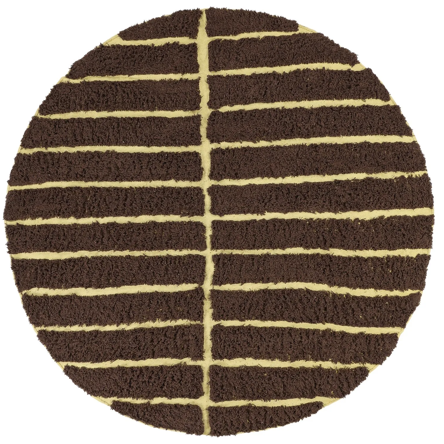 Tapete redondo - Ikara Natural Cotton Shaggy (marrom)