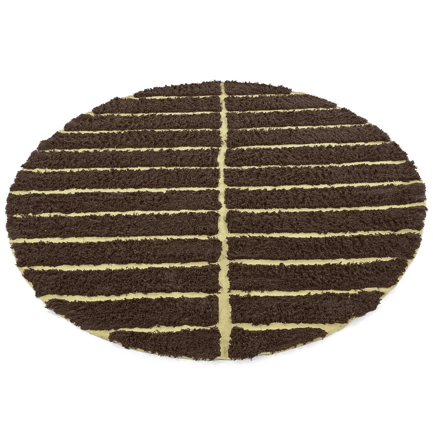 Tapete redondo - Ikara Natural Cotton Shaggy (marrom)