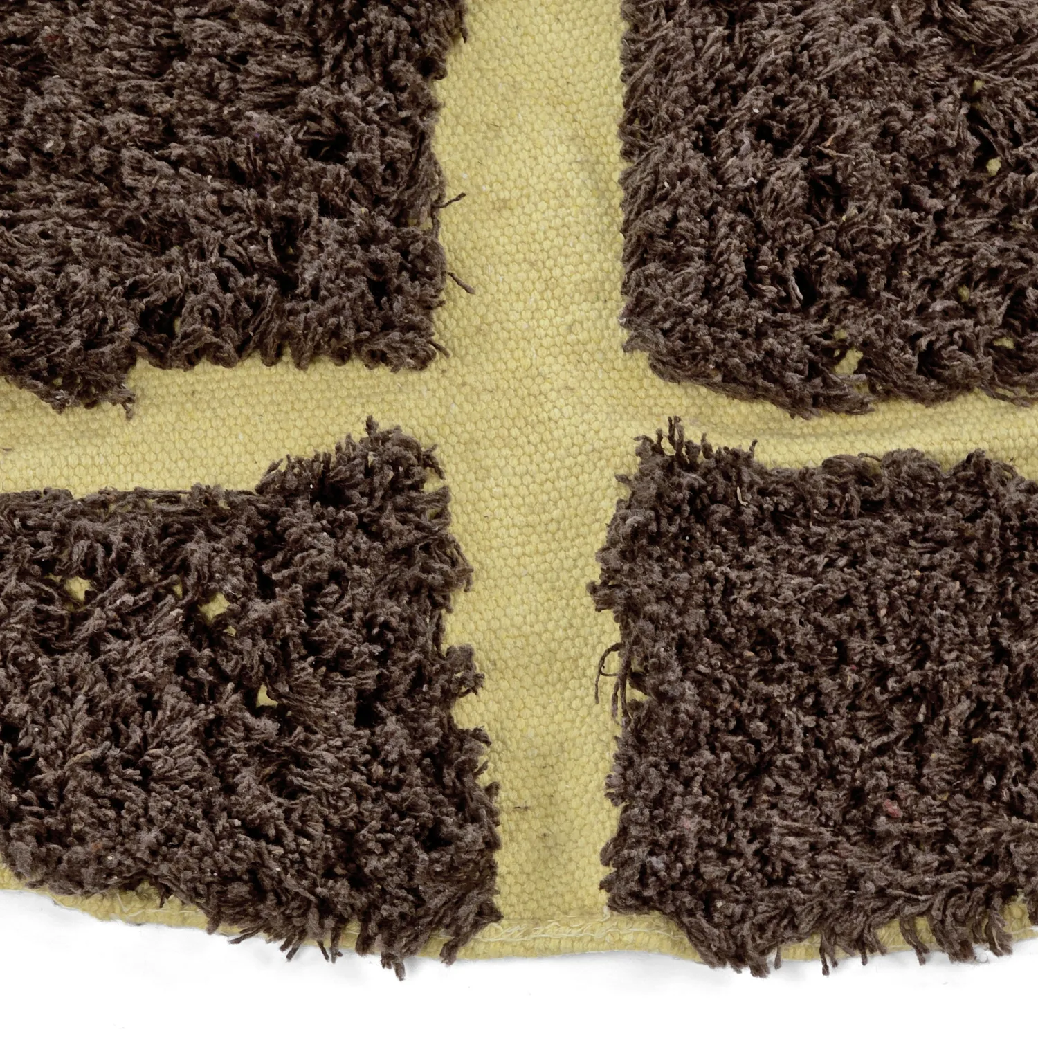 Tapete redondo - Ikara Natural Cotton Shaggy (marrom)