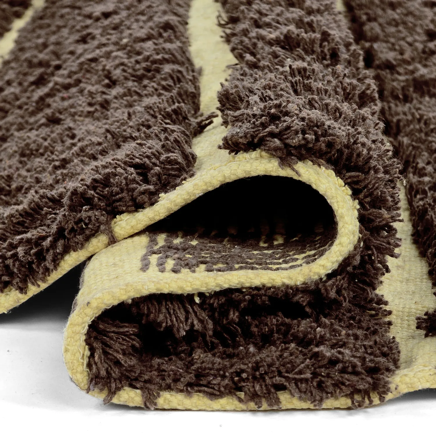 Tapete redondo - Ikara Natural Cotton Shaggy (marrom)