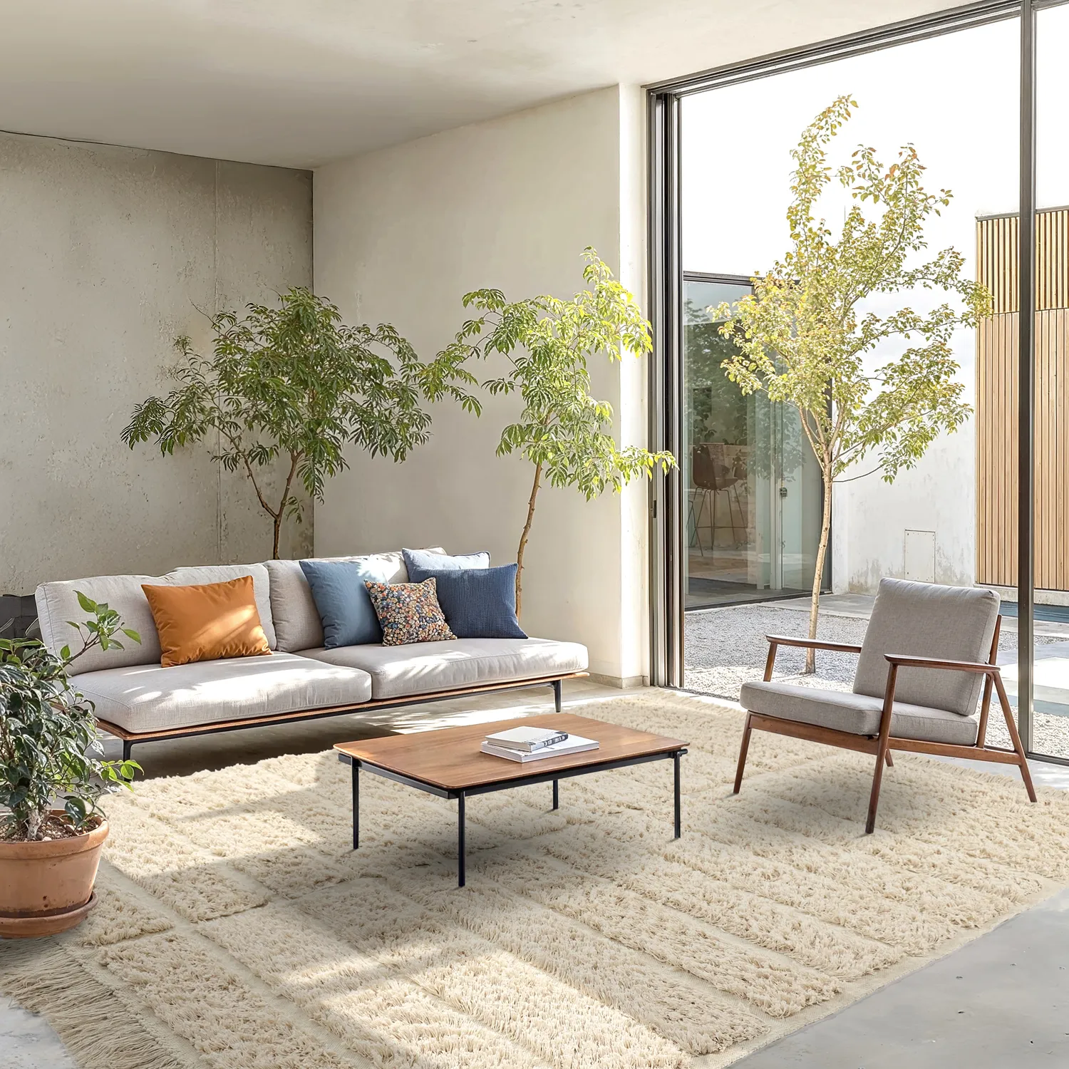 Tapetes felpudos - Ikara Natural Cotton Shaggy (creme)