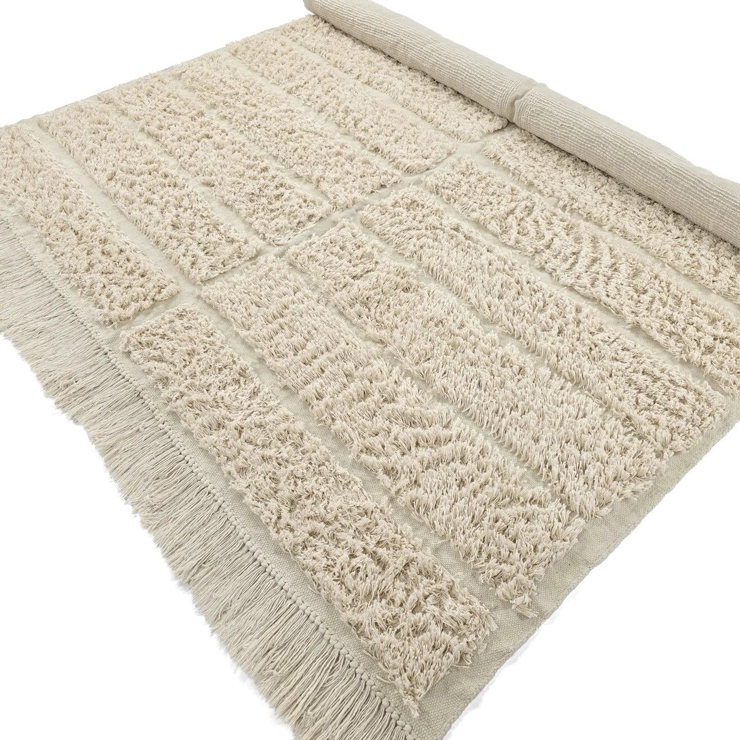 Tapetes felpudos - Ikara Natural Cotton Shaggy (creme)