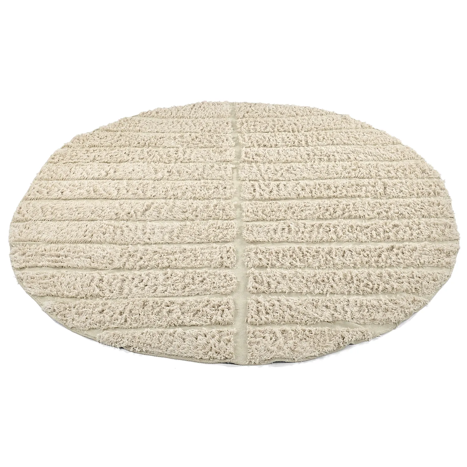 Tapete redondo - Ikara Natural Cotton Shaggy (creme)