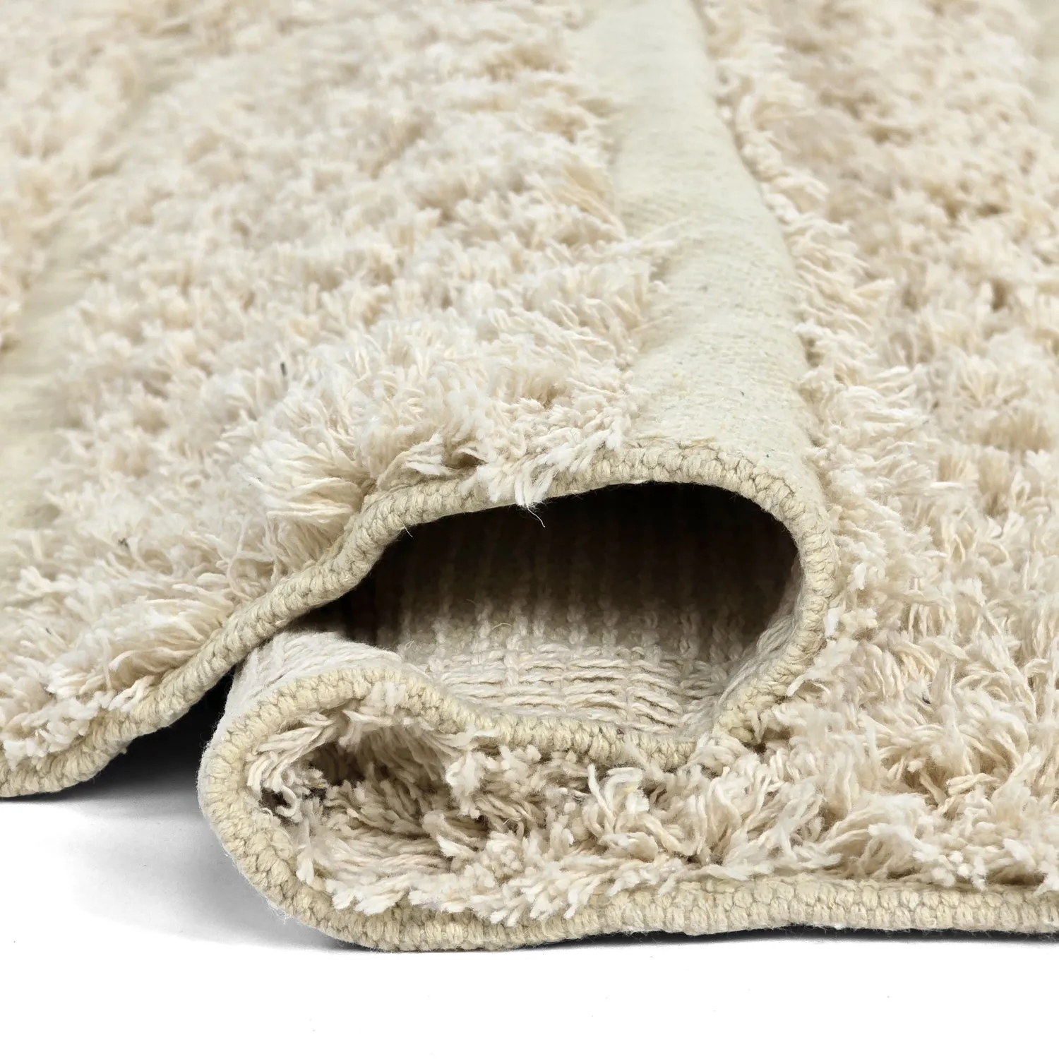Tapete redondo - Ikara Natural Cotton Shaggy (creme)