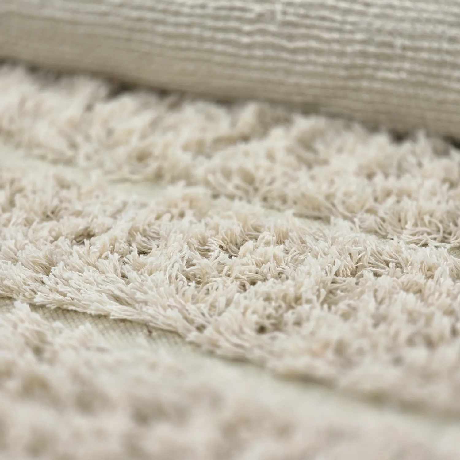 Tapete redondo - Ikara Natural Cotton Shaggy (creme)