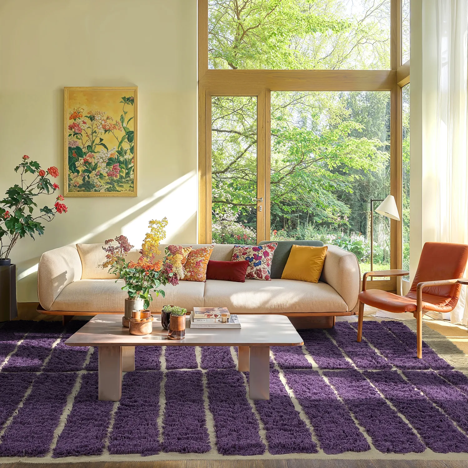 Tapetes felpudos - Ikara Natural Cotton Shaggy (roxo)