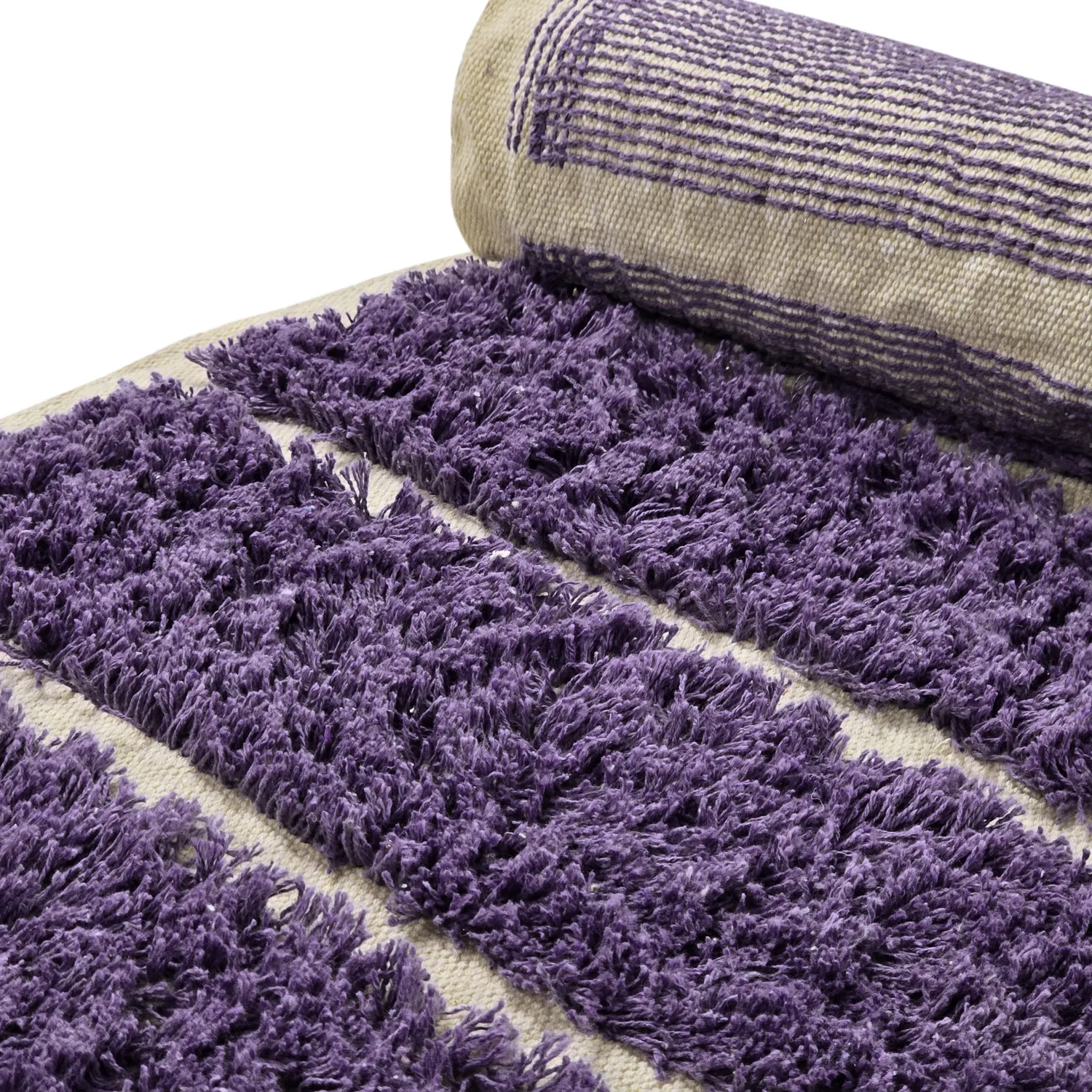 Tapetes felpudos - Ikara Natural Cotton Shaggy (roxo)