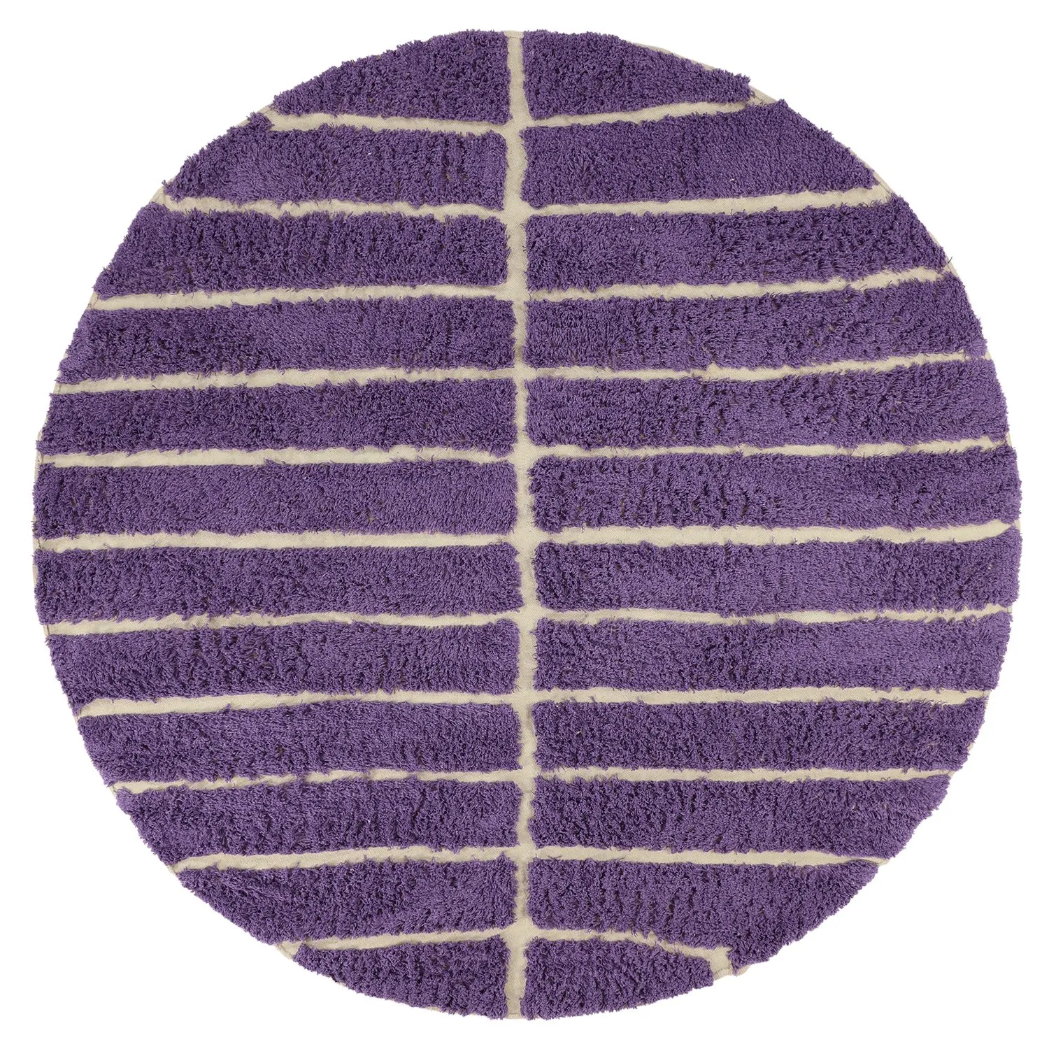 Tapete redondo - Ikara Natural Cotton Shaggy (roxo)
