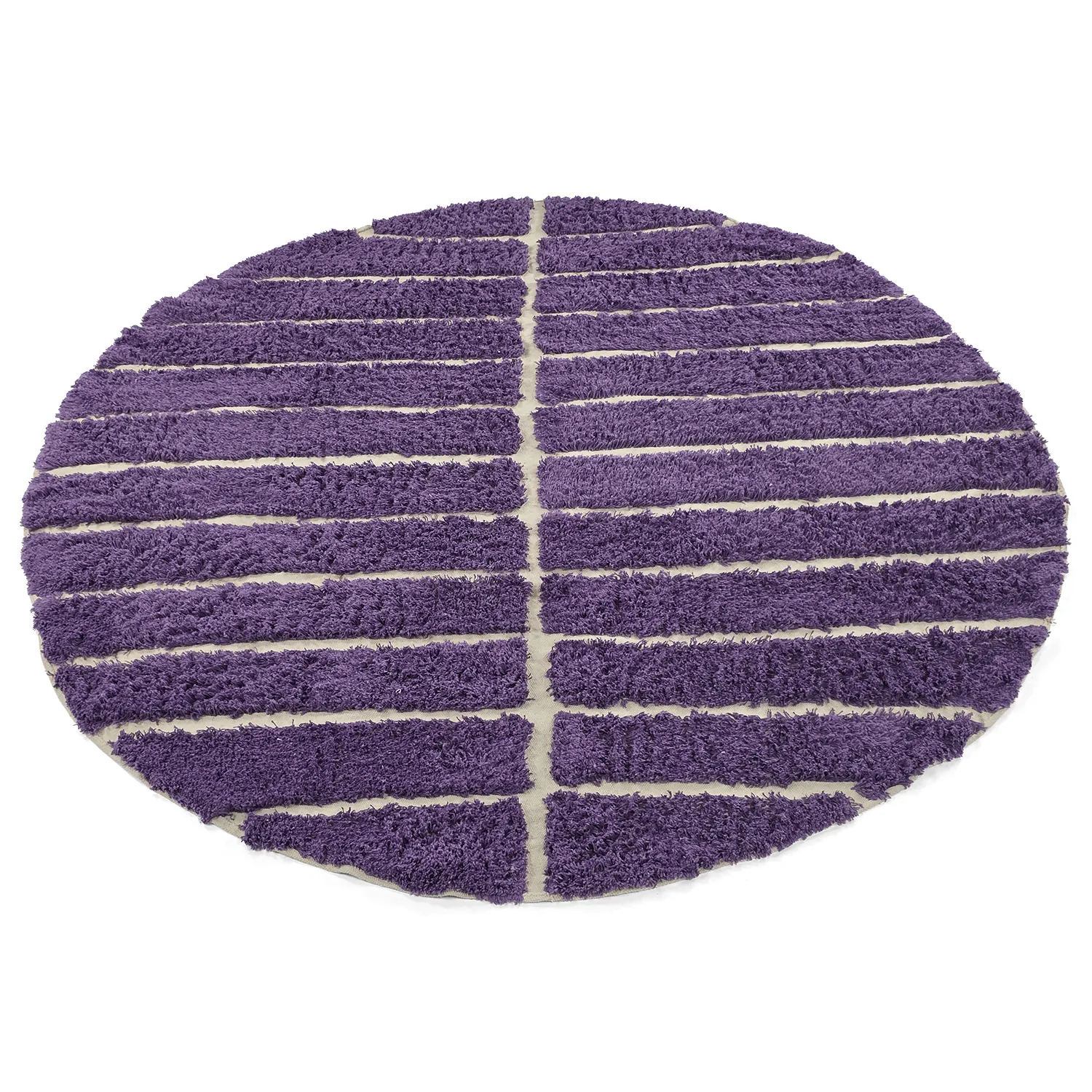 Tapete redondo - Ikara Natural Cotton Shaggy (roxo)
