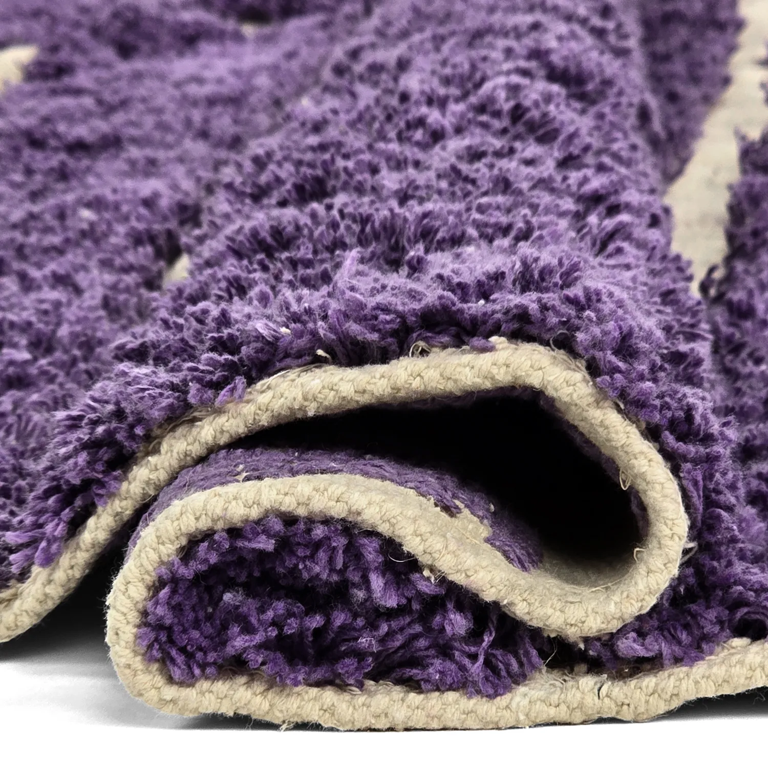 Tapete redondo - Ikara Natural Cotton Shaggy (roxo)