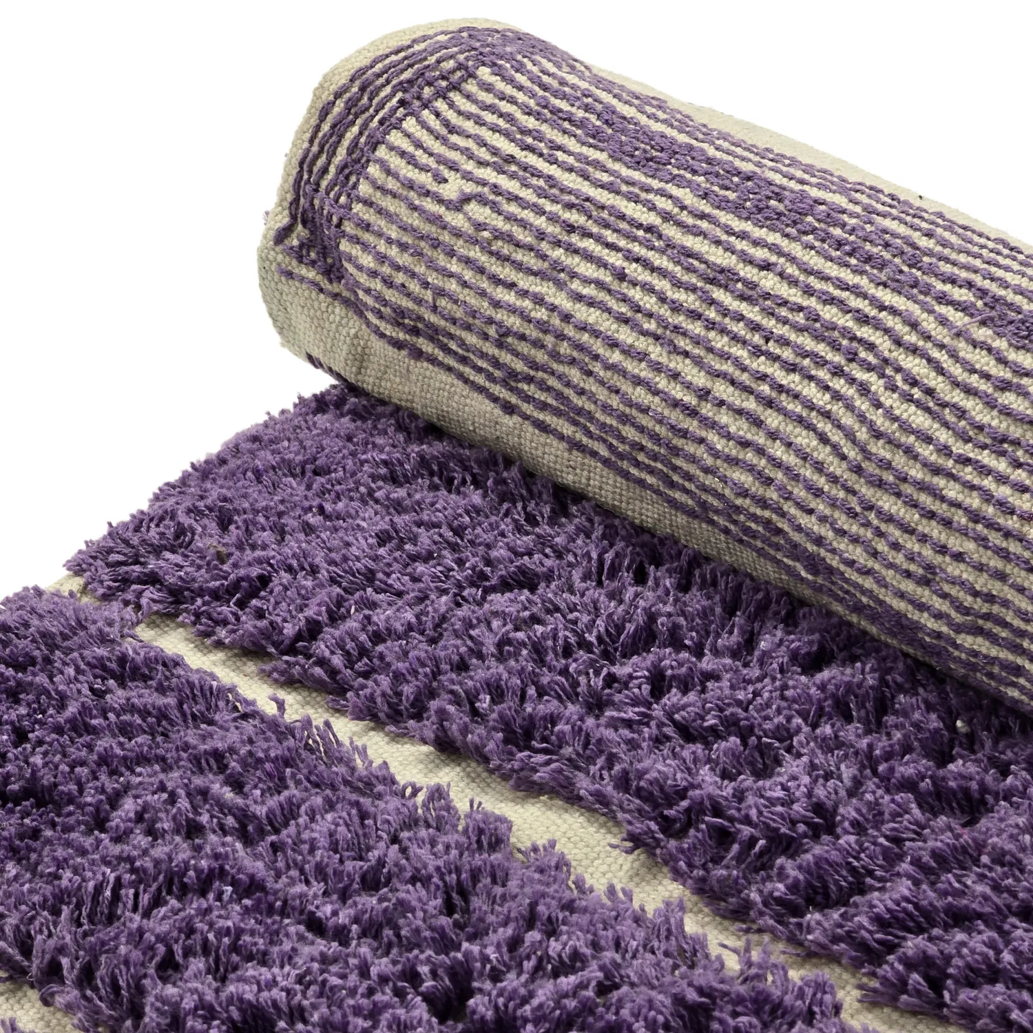 Tapete redondo - Ikara Natural Cotton Shaggy (roxo)