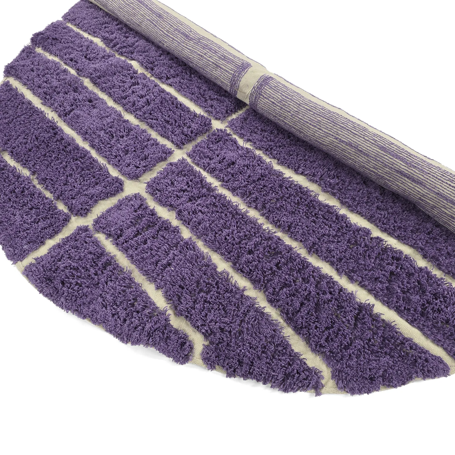 Tapete redondo - Ikara Natural Cotton Shaggy (roxo)