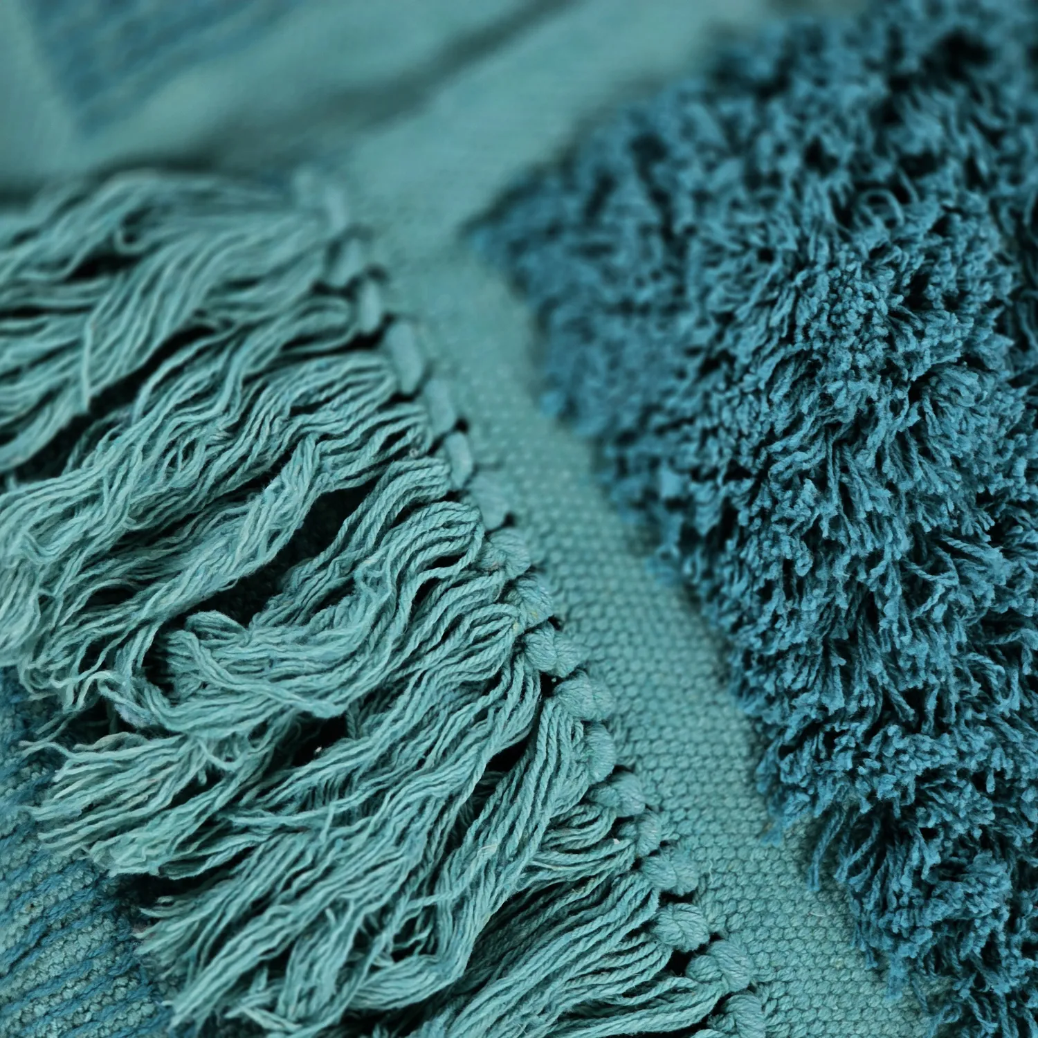 Tapetes felpudos - Ikara Natural Cotton Shaggy (turquesa)