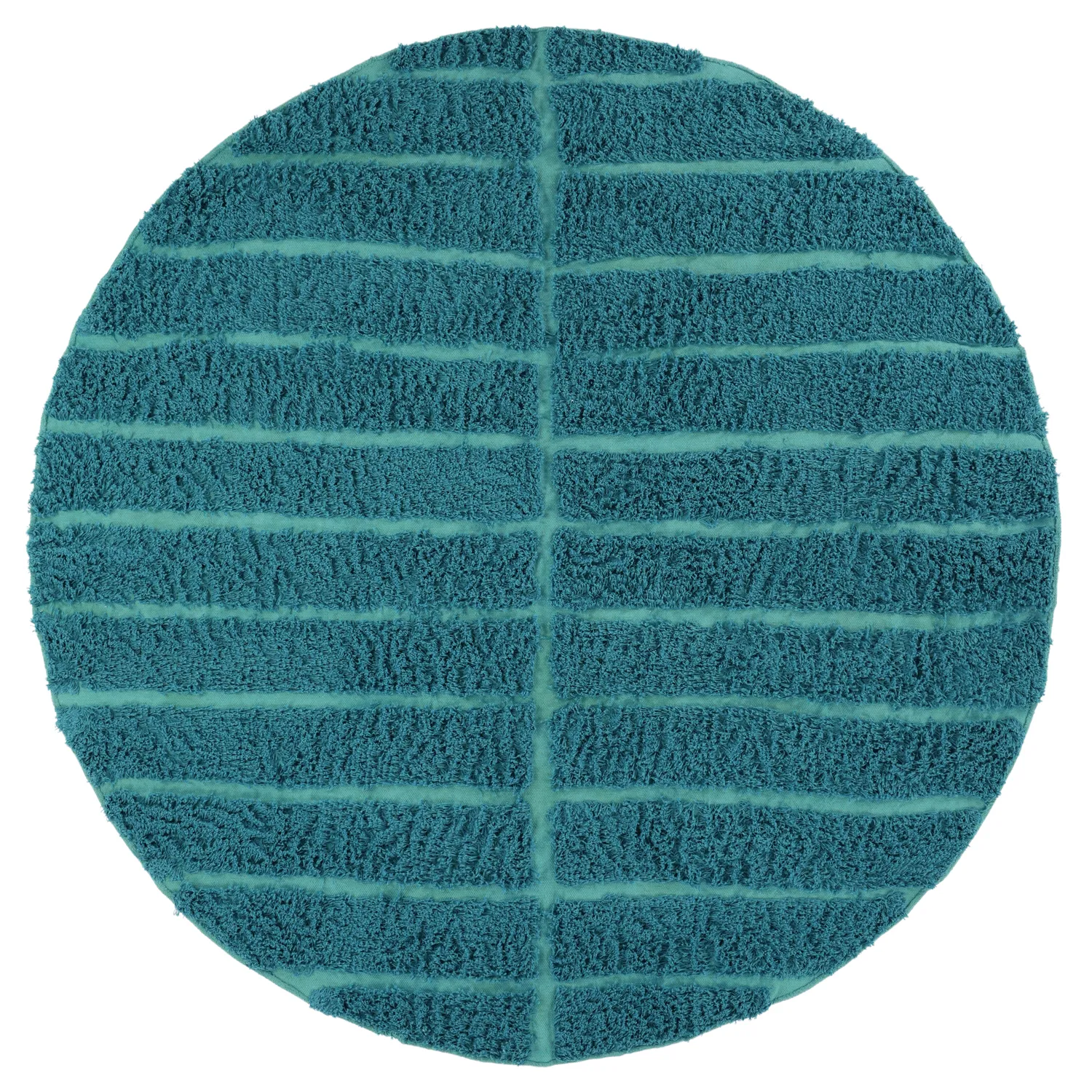 Tapete redondo - Ikara Natural Cotton Shaggy (turquesa)