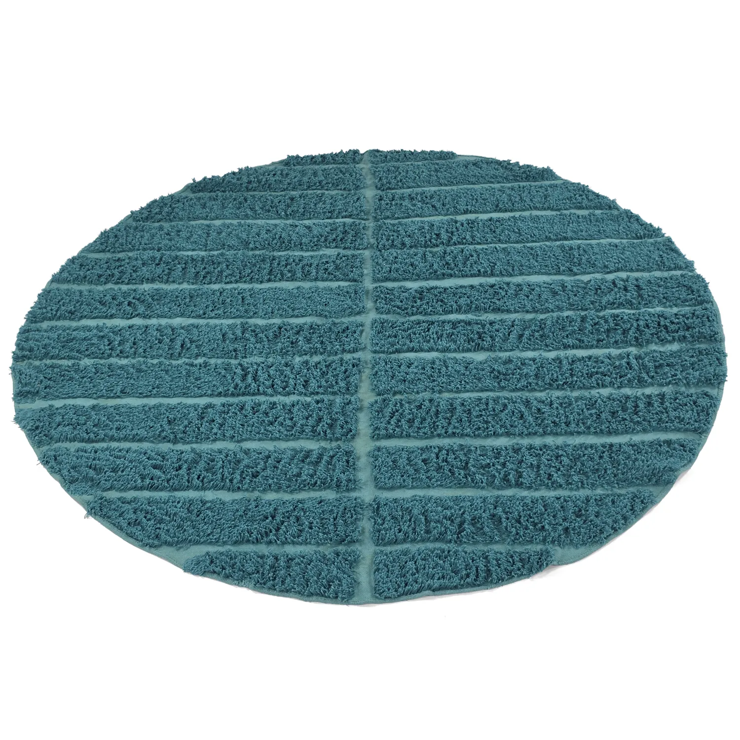 Tapete redondo - Ikara Natural Cotton Shaggy (turquesa)