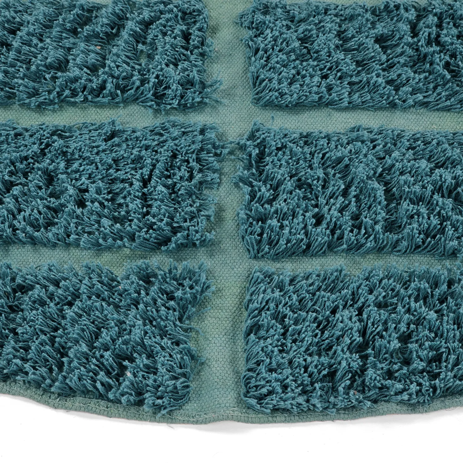 Tapete redondo - Ikara Natural Cotton Shaggy (turquesa)