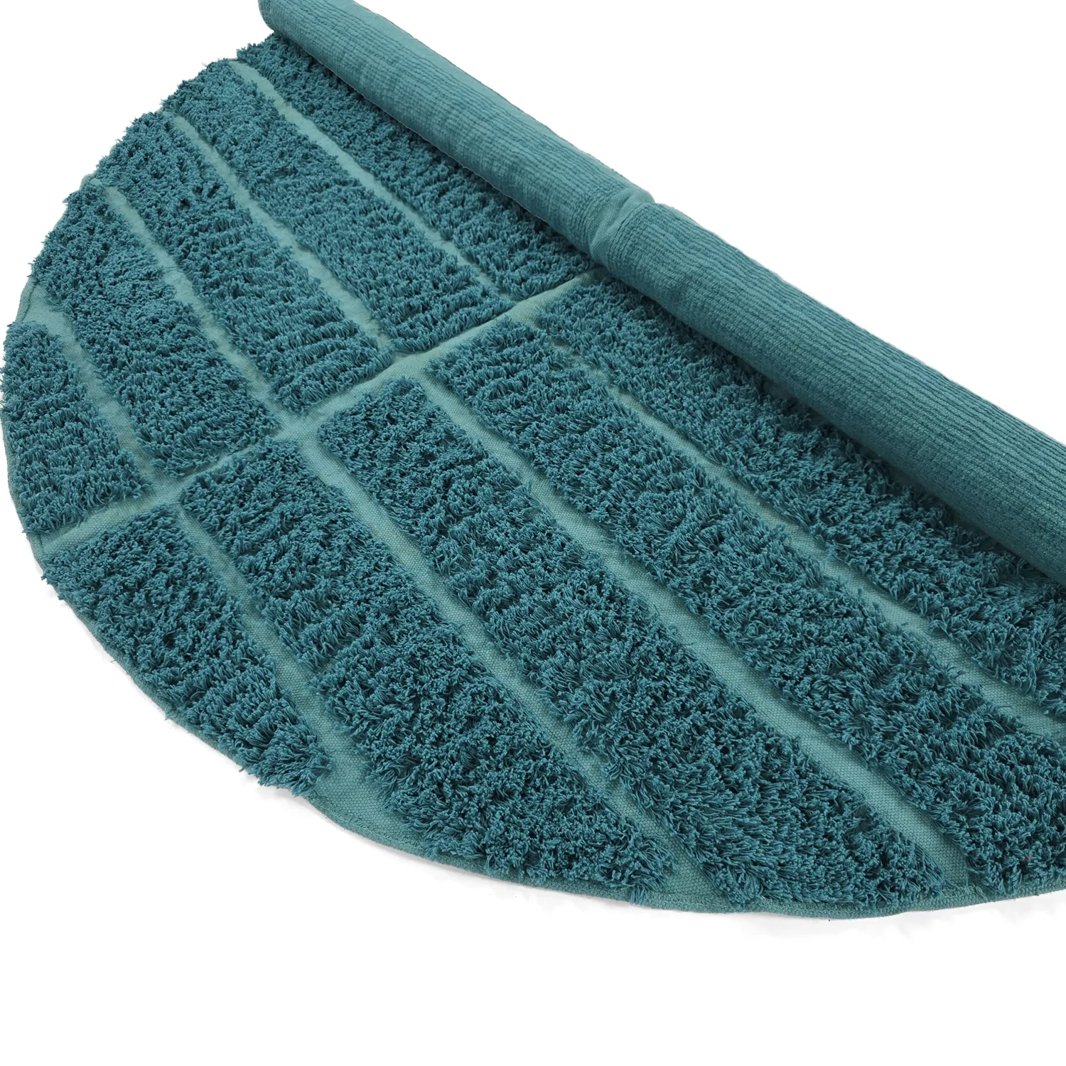 Tapete redondo - Ikara Natural Cotton Shaggy (turquesa)