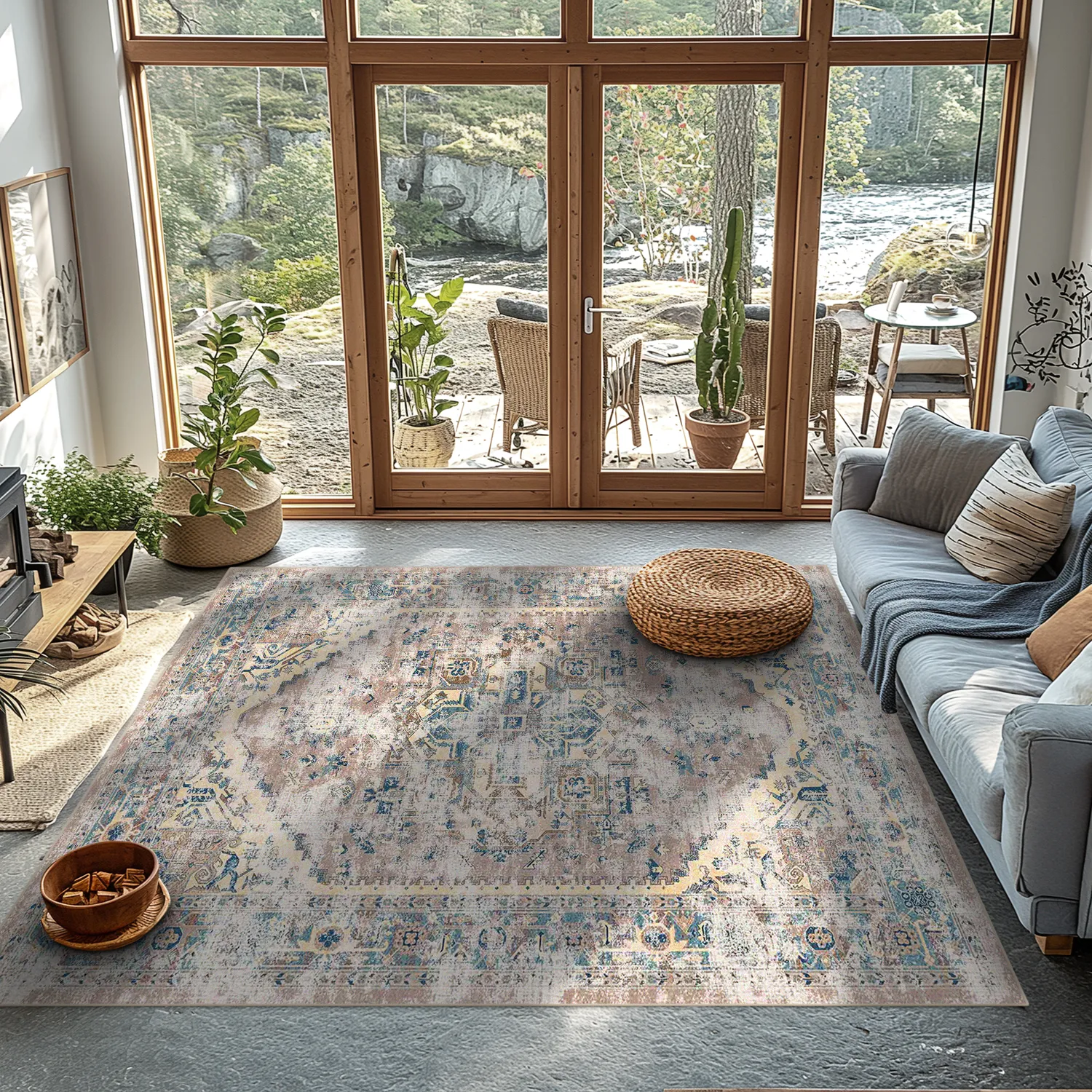 Tapete Wilton - Javis (azul/multicolorido)