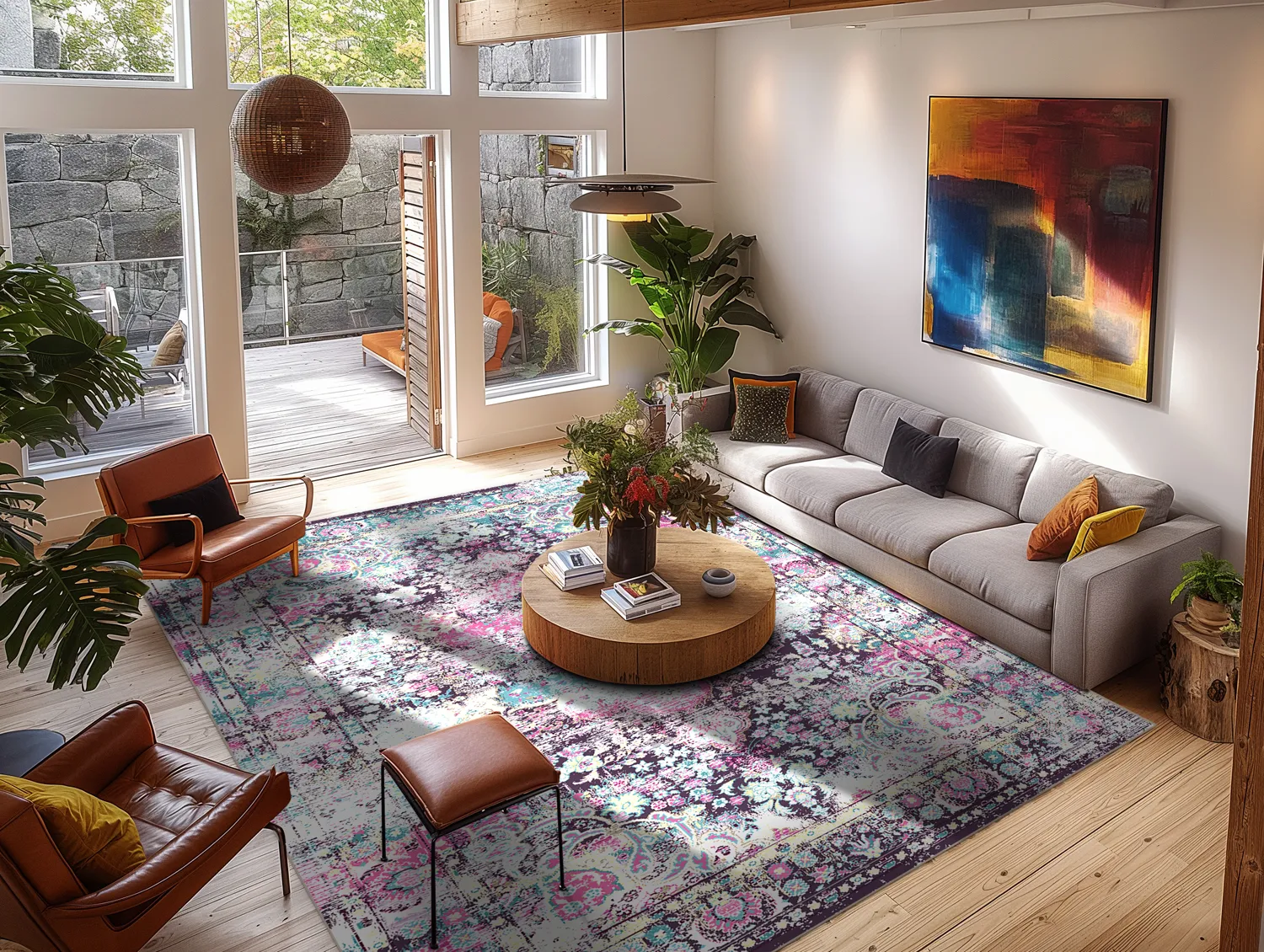 Tapete Wilton - Jedaida (rosa/multicolorido)