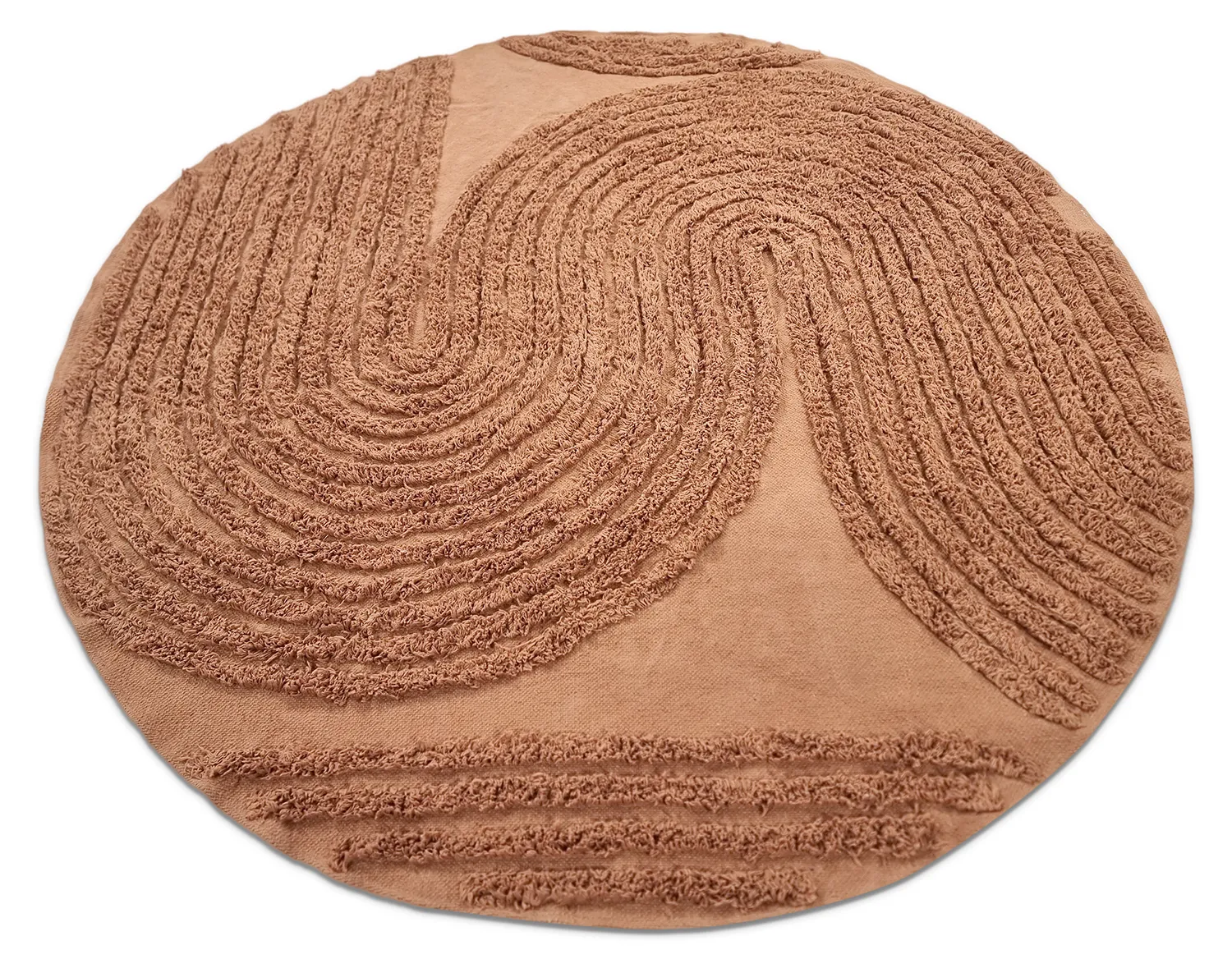 Tapete redondo - Jovie Natural Cotton Shaggy (terracota)
