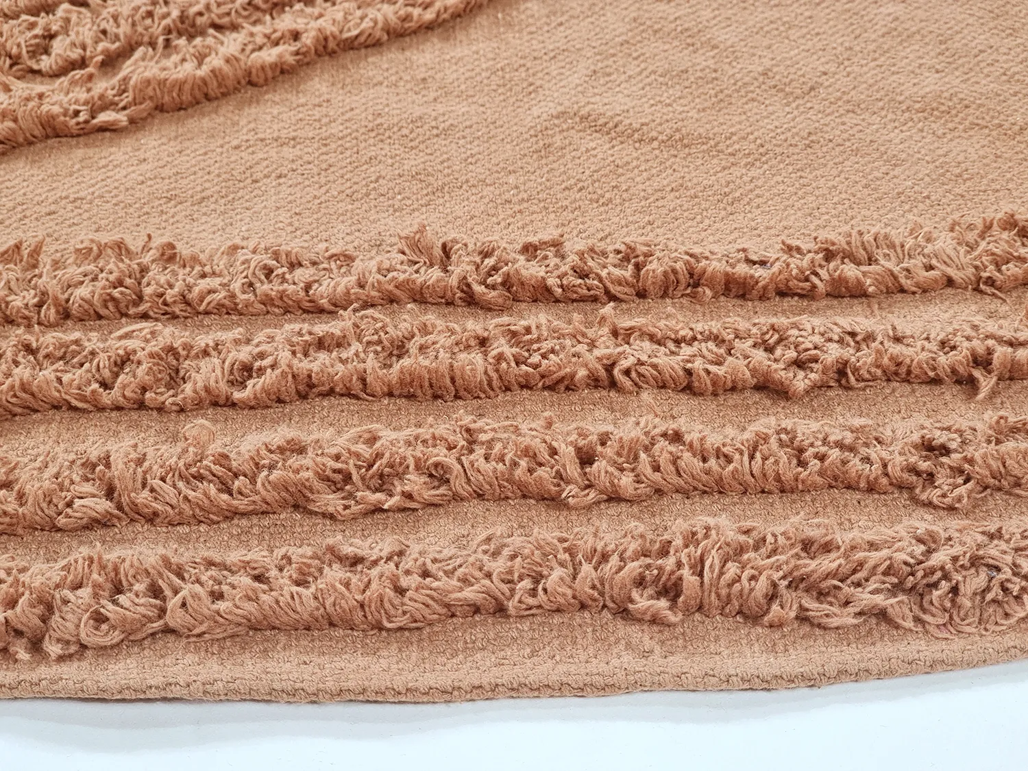 Tapete redondo - Jovie Natural Cotton Shaggy (terracota)