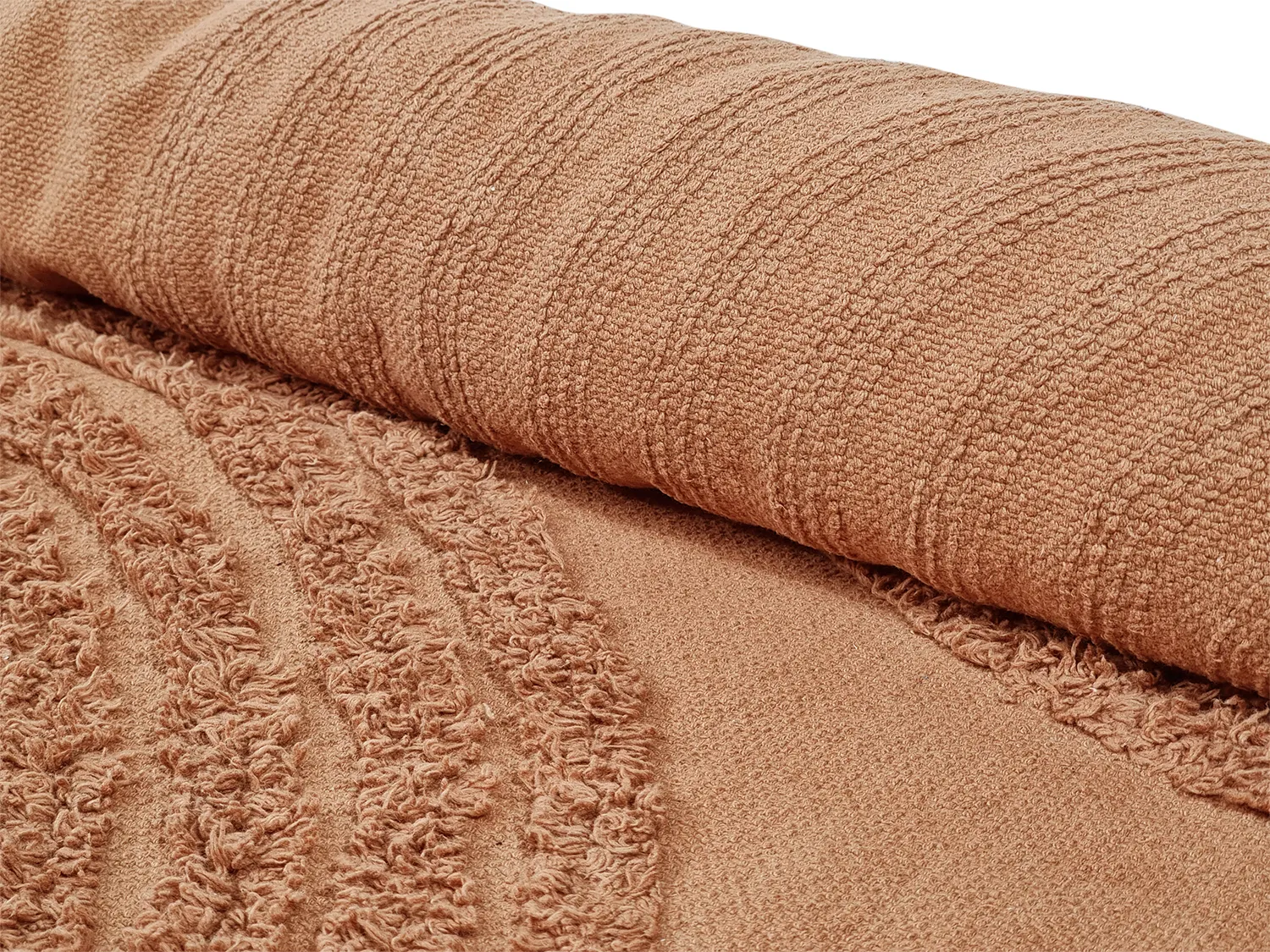 Tapete redondo - Jovie Natural Cotton Shaggy (terracota)