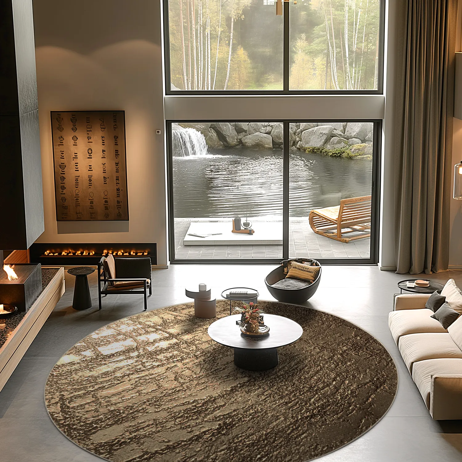 Tapete redondo - Junes (dourado)