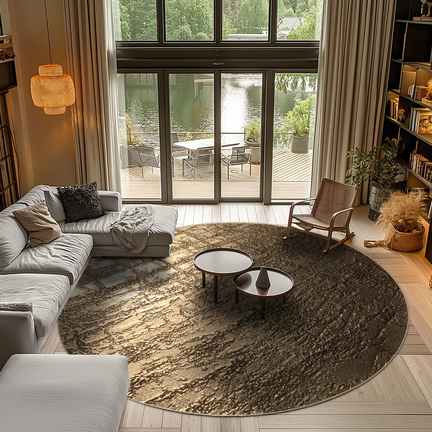 Tapete redondo - Junes (dourado)