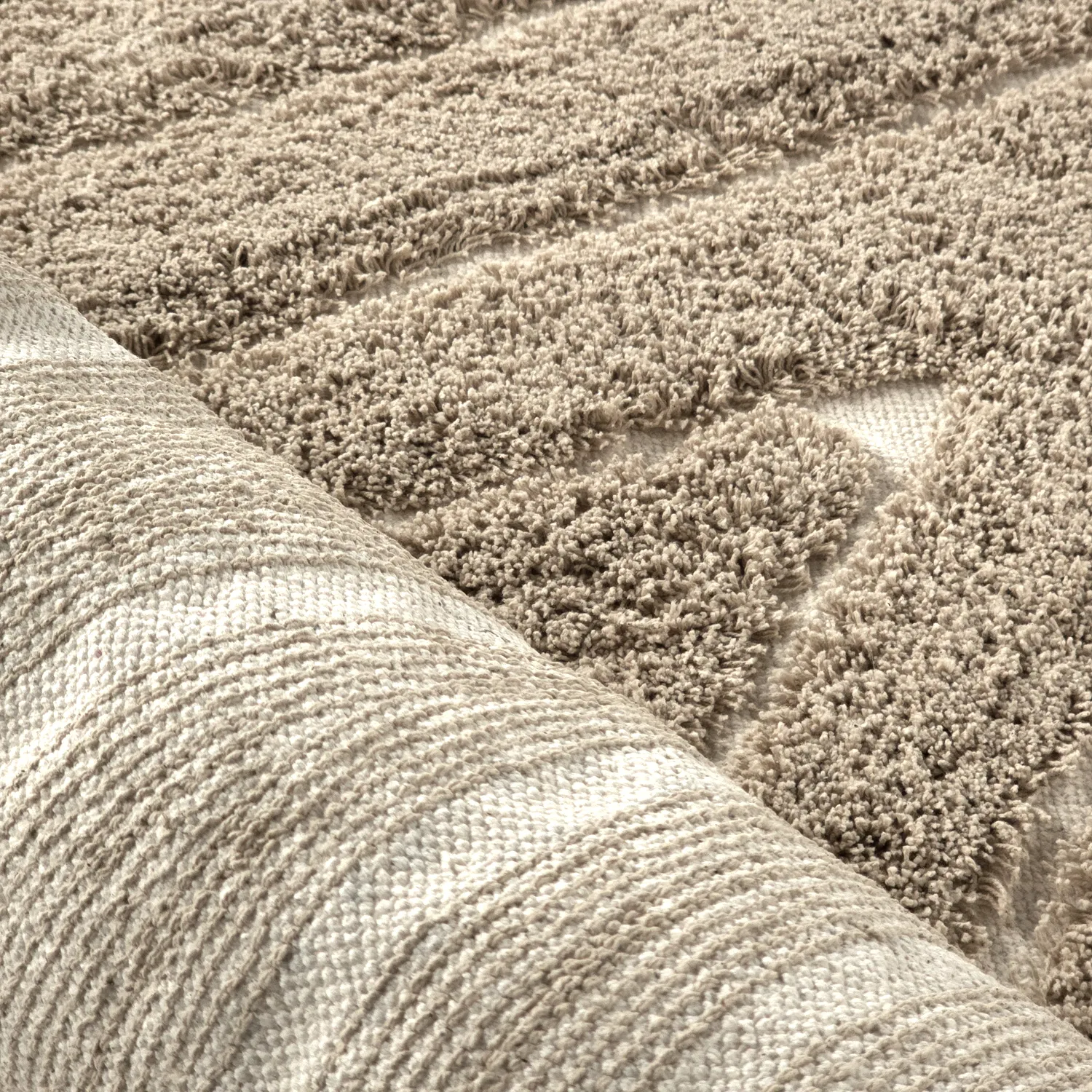 Tapetes felpudos - Kindon Natural Cotton Shaggy (bež/bela)