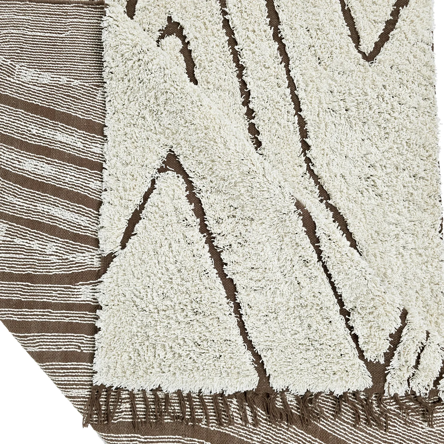 Tapetes felpudos - Kindon Natural Cotton Shaggy (umazano bela/rjava)