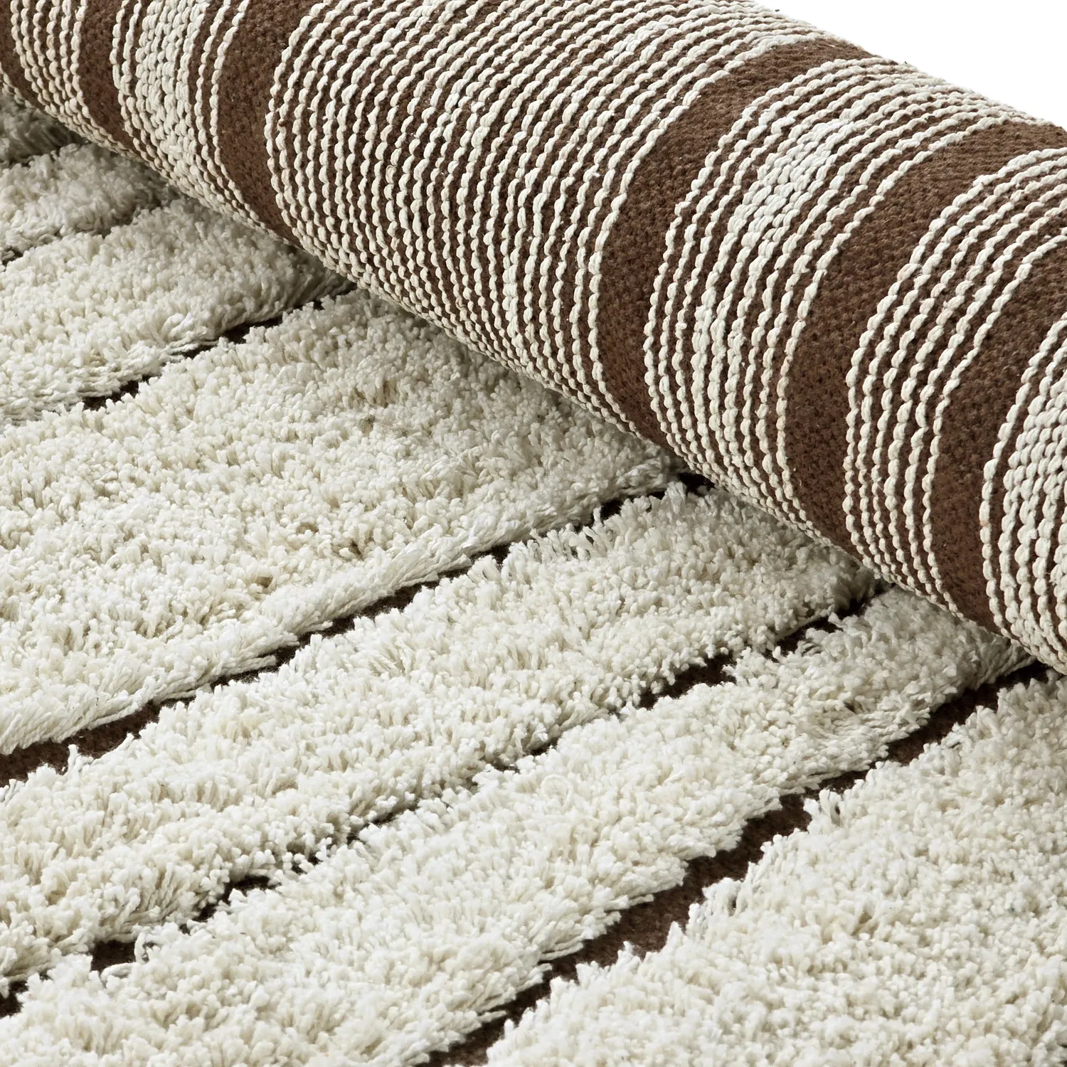 Tapete redondo - Kindon Natural Cotton Shaggy (umazano bela/rjava)