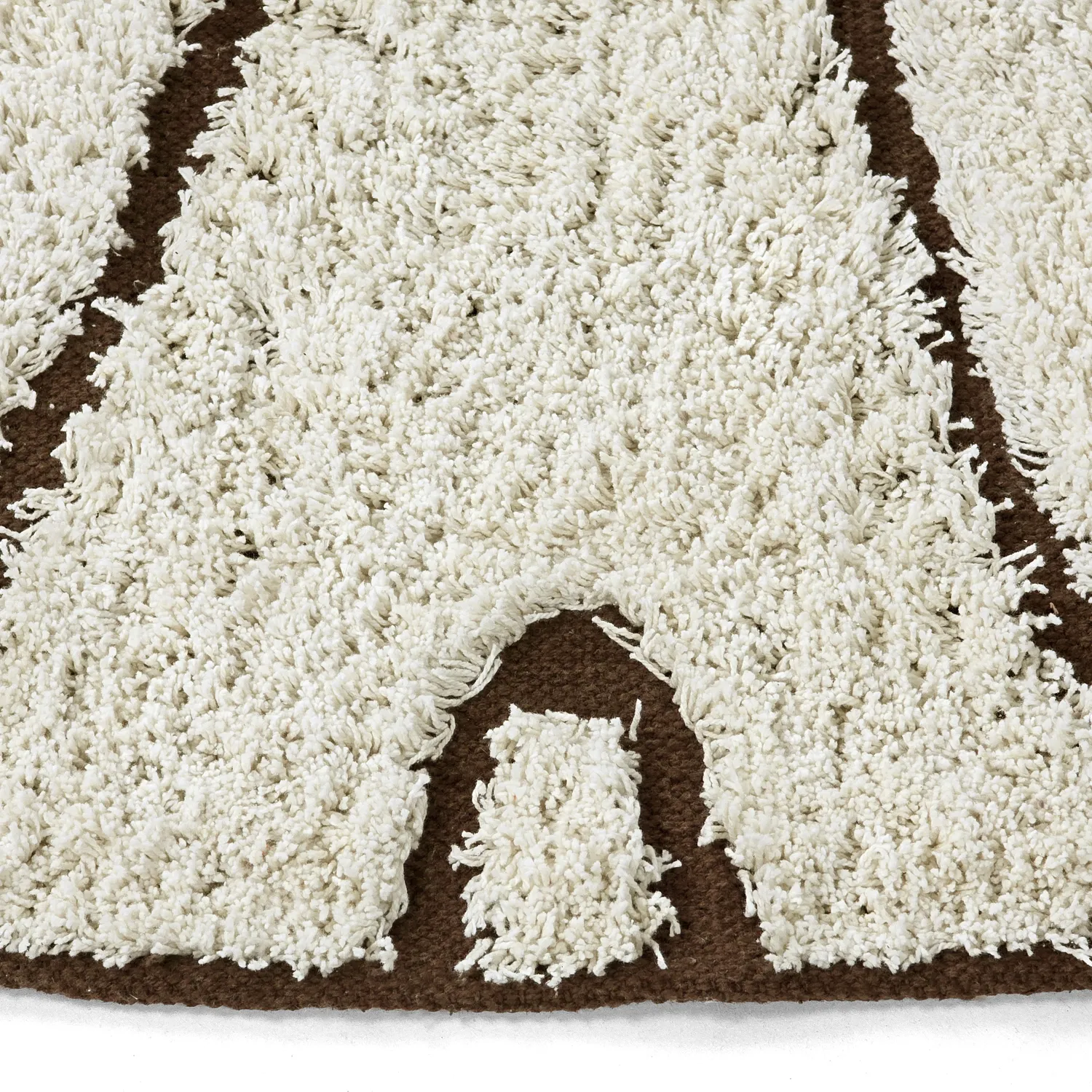 Tapete redondo - Kindon Natural Cotton Shaggy (umazano bela/rjava)