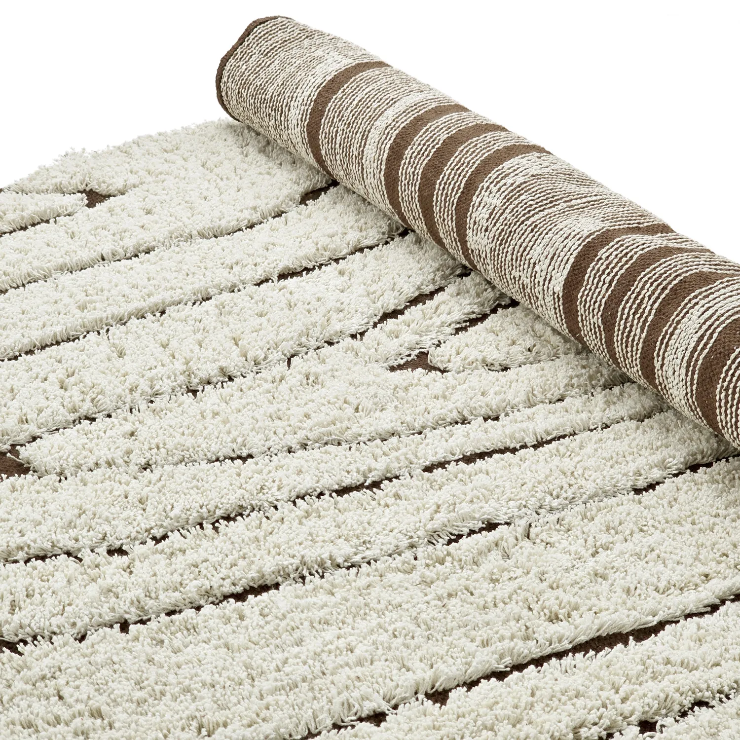 Tapete redondo - Kindon Natural Cotton Shaggy (umazano bela/rjava)