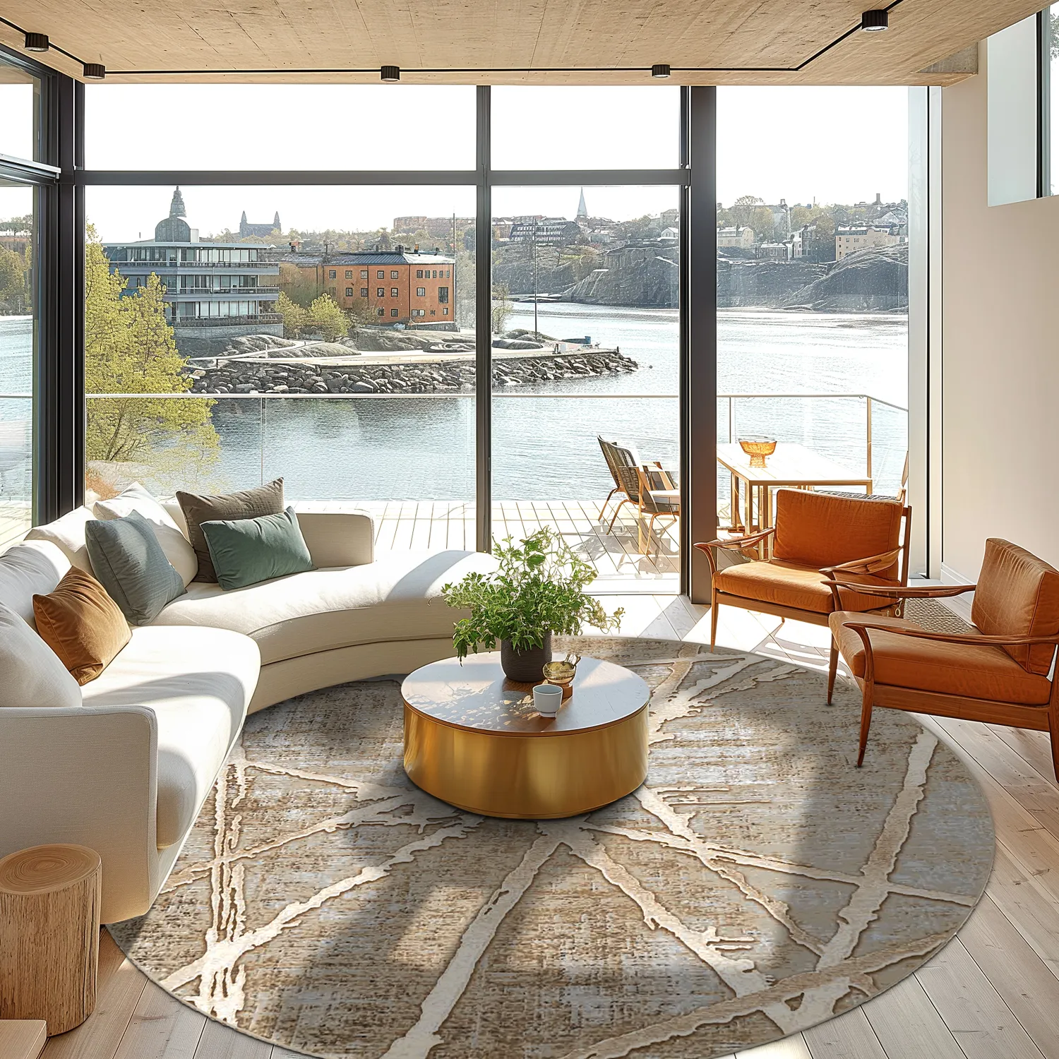 Tapete redondo - Lagos (bege)