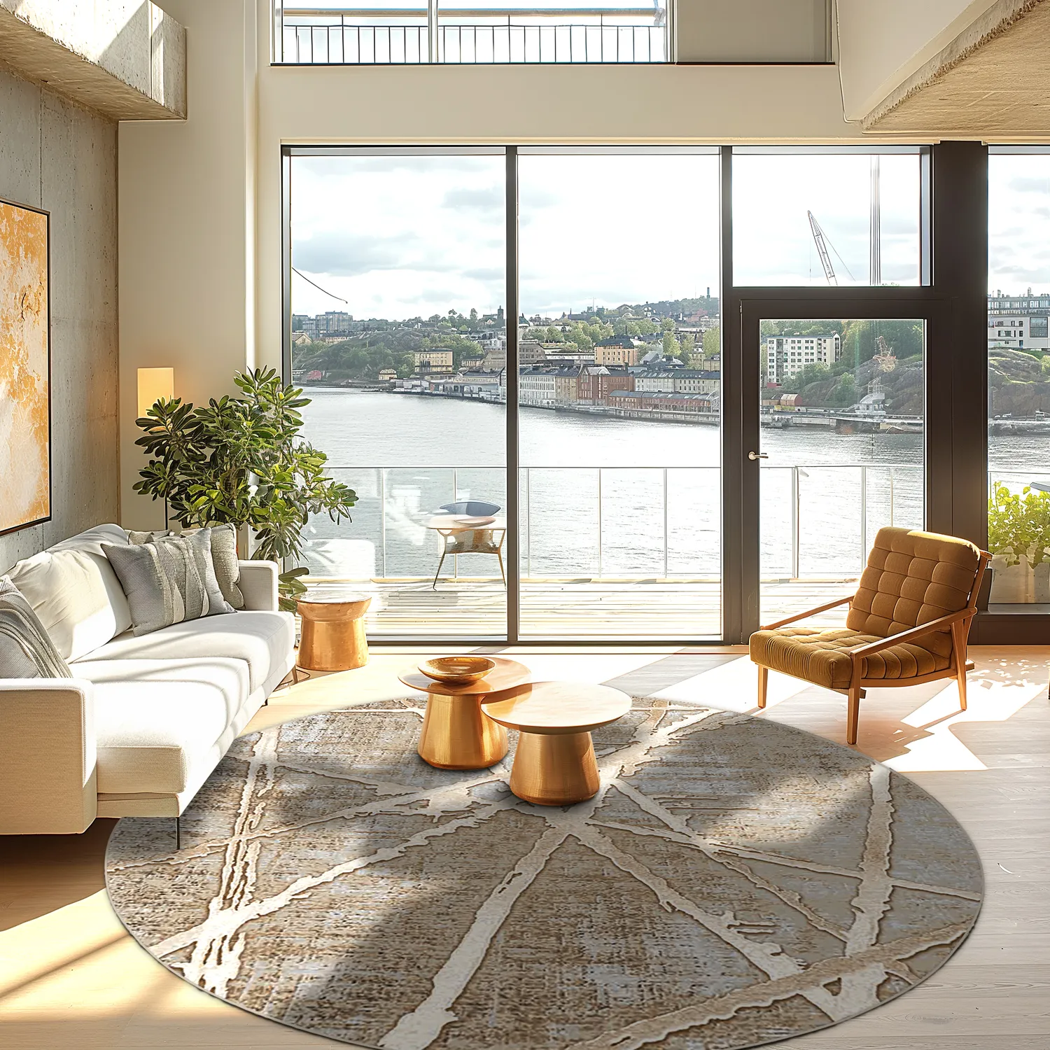 Tapete redondo - Lagos (bege)