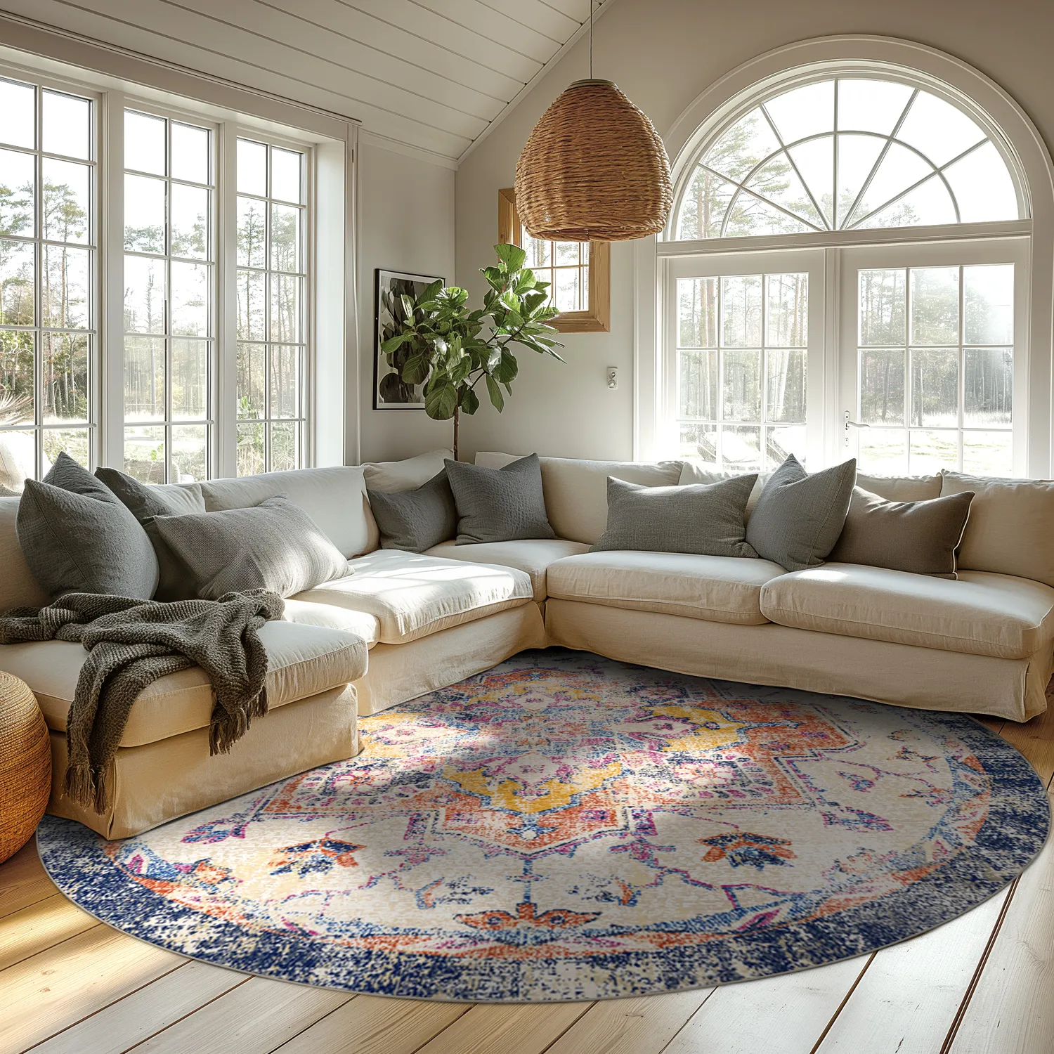 Tapete redondo - Lamta (multicolorido)