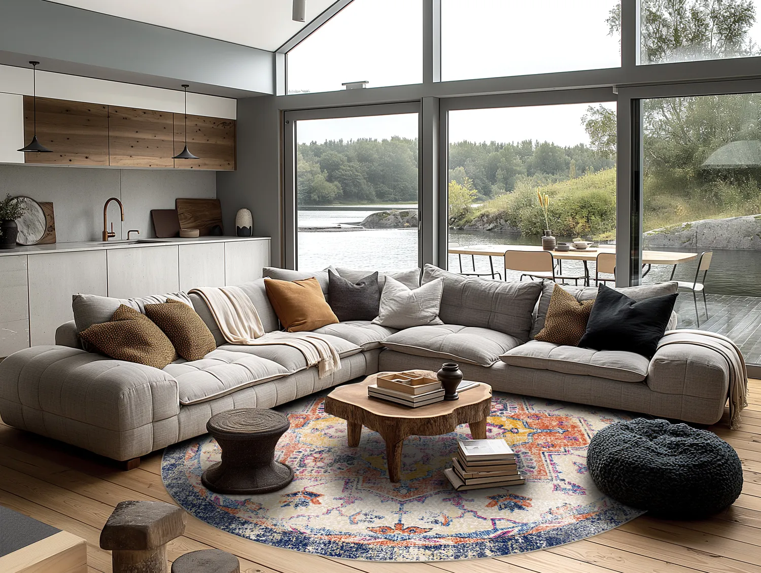 Tapete redondo - Lamta (multicolorido)