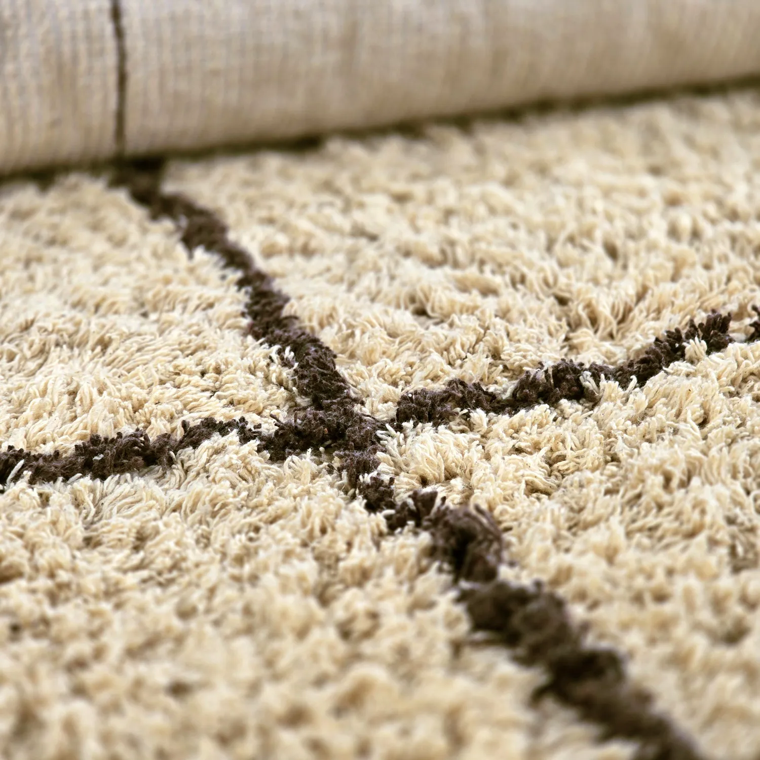 Tapetes felpudos - Lana Natural Cotton Shaggy (bege/marrom)