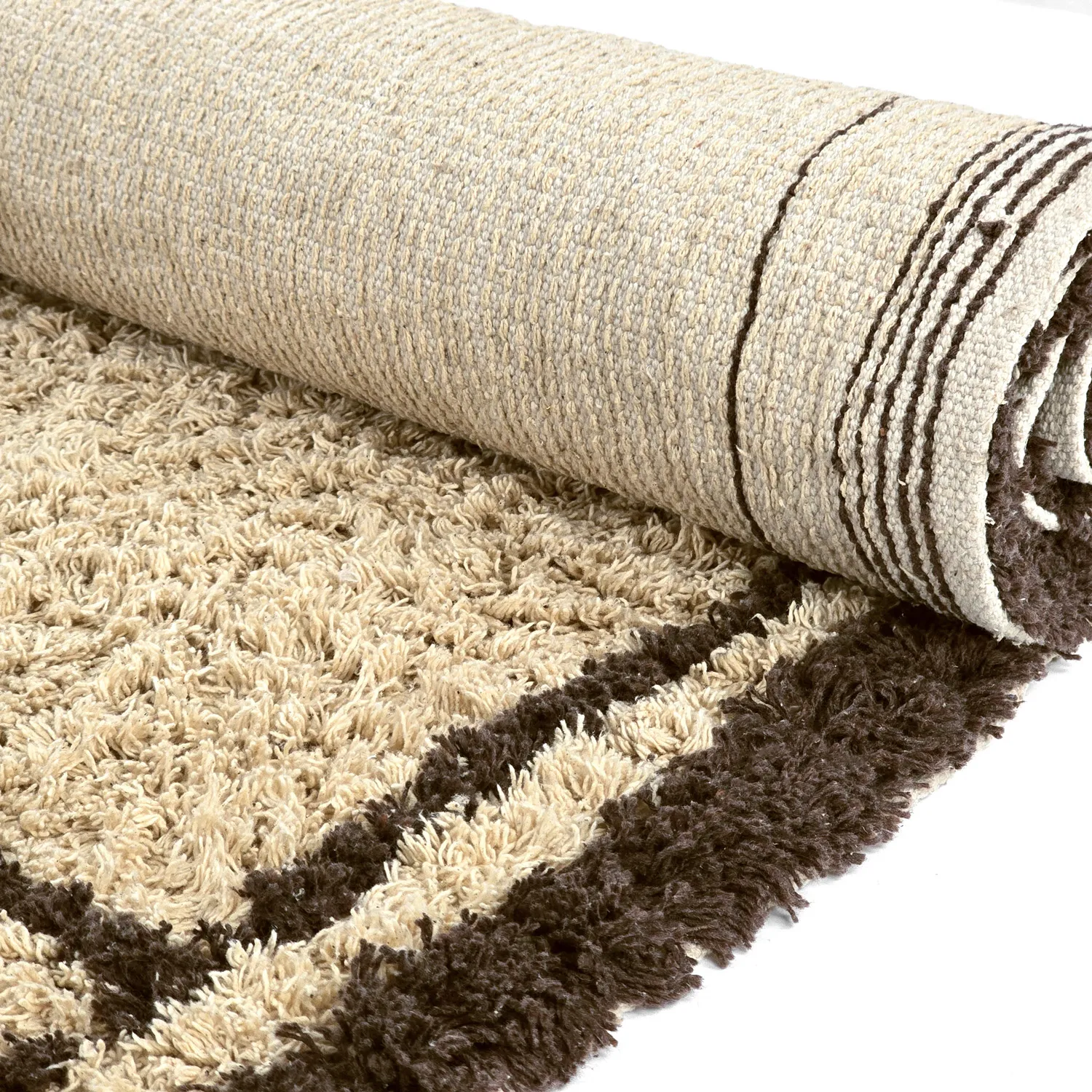 Tapetes felpudos - Lana Natural Cotton Shaggy (bege/marrom)