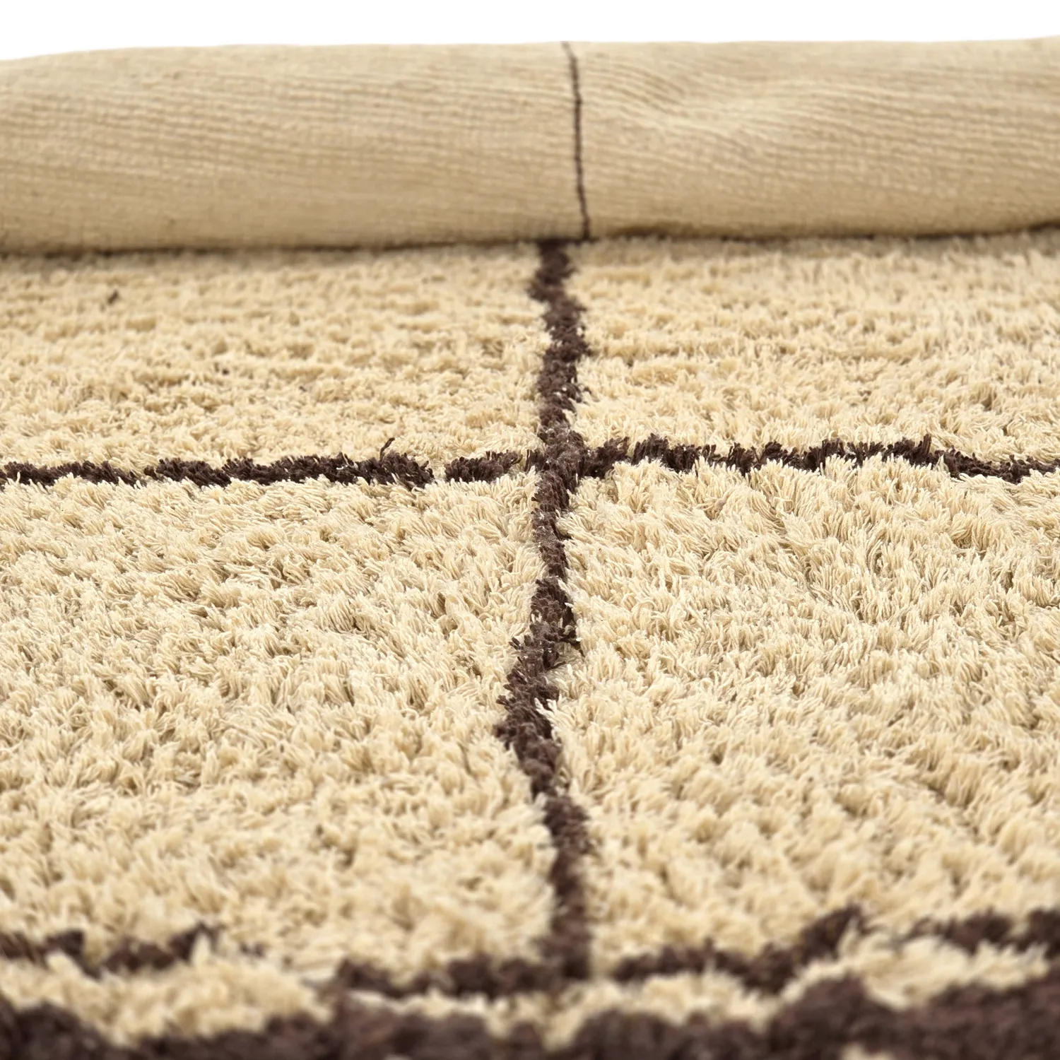 Tapete redondo - Lana Natural Cotton Shaggy (bege/marrom)