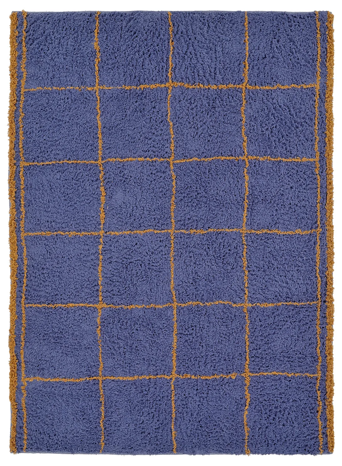 Tapetes felpudos - Lana Natural Cotton Shaggy (azul/amarelo)