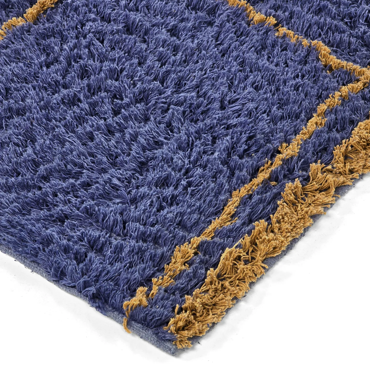 Tapetes felpudos - Lana Natural Cotton Shaggy (azul/amarelo)