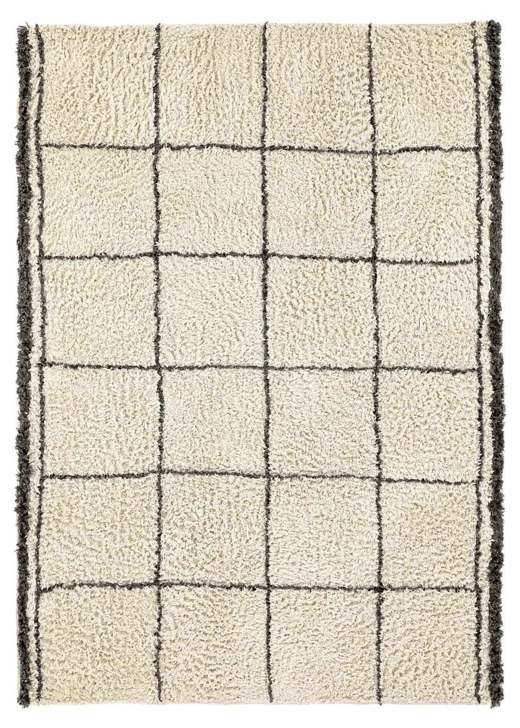 Tapetes felpudos - Lana Natural Cotton Shaggy (creme/cinza escuro)