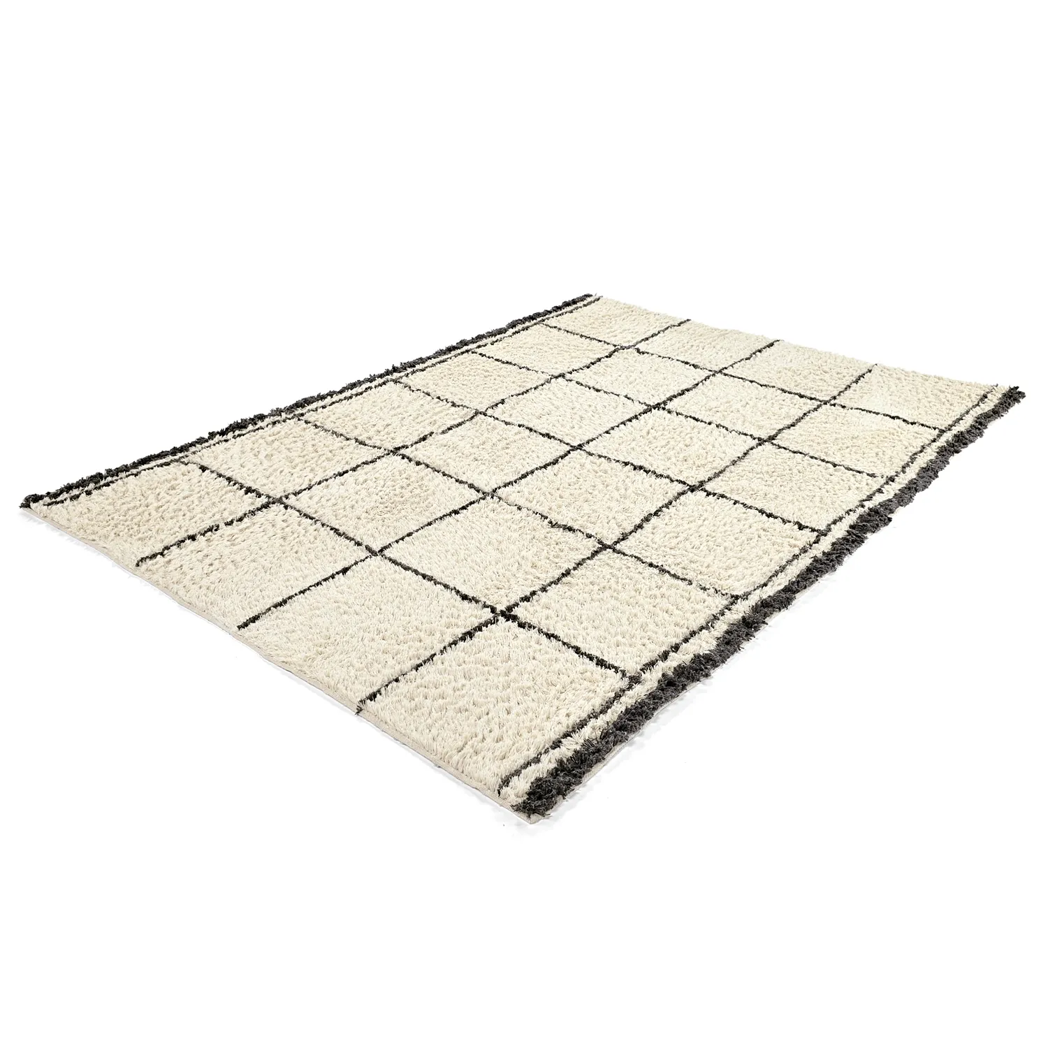 Tapetes felpudos - Lana Natural Cotton Shaggy (creme/cinza escuro)