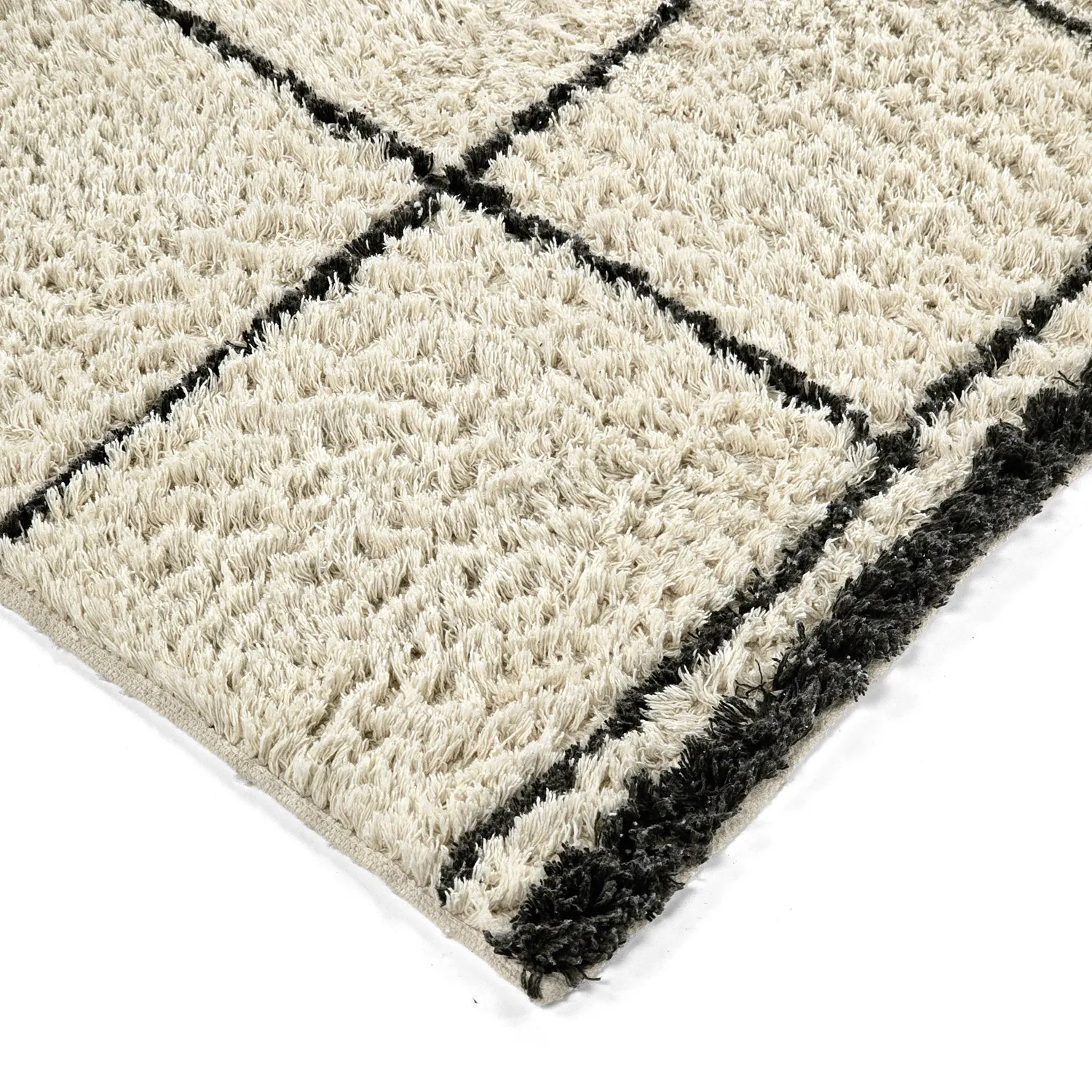 Tapetes felpudos - Lana Natural Cotton Shaggy (creme/cinza escuro)