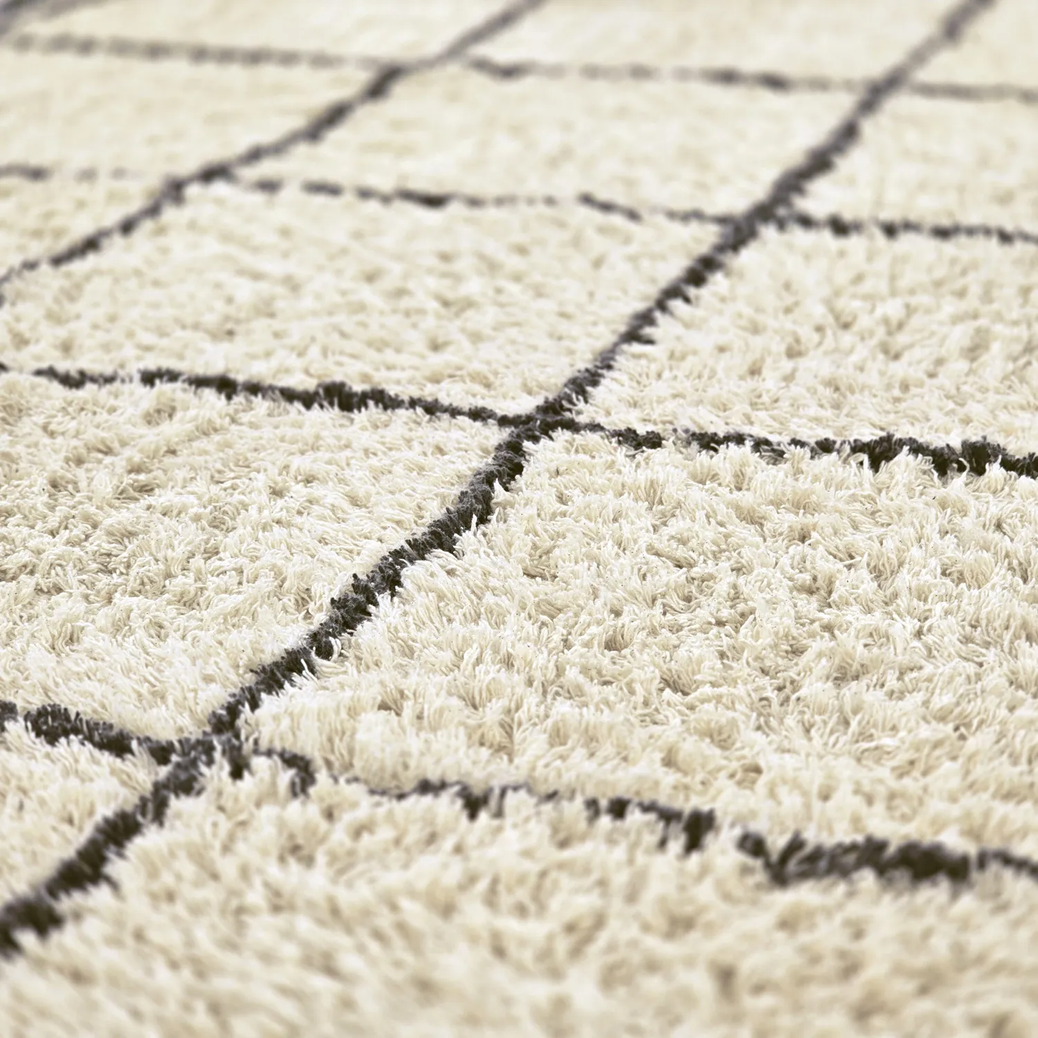 Tapetes felpudos - Lana Natural Cotton Shaggy (creme/cinza escuro)