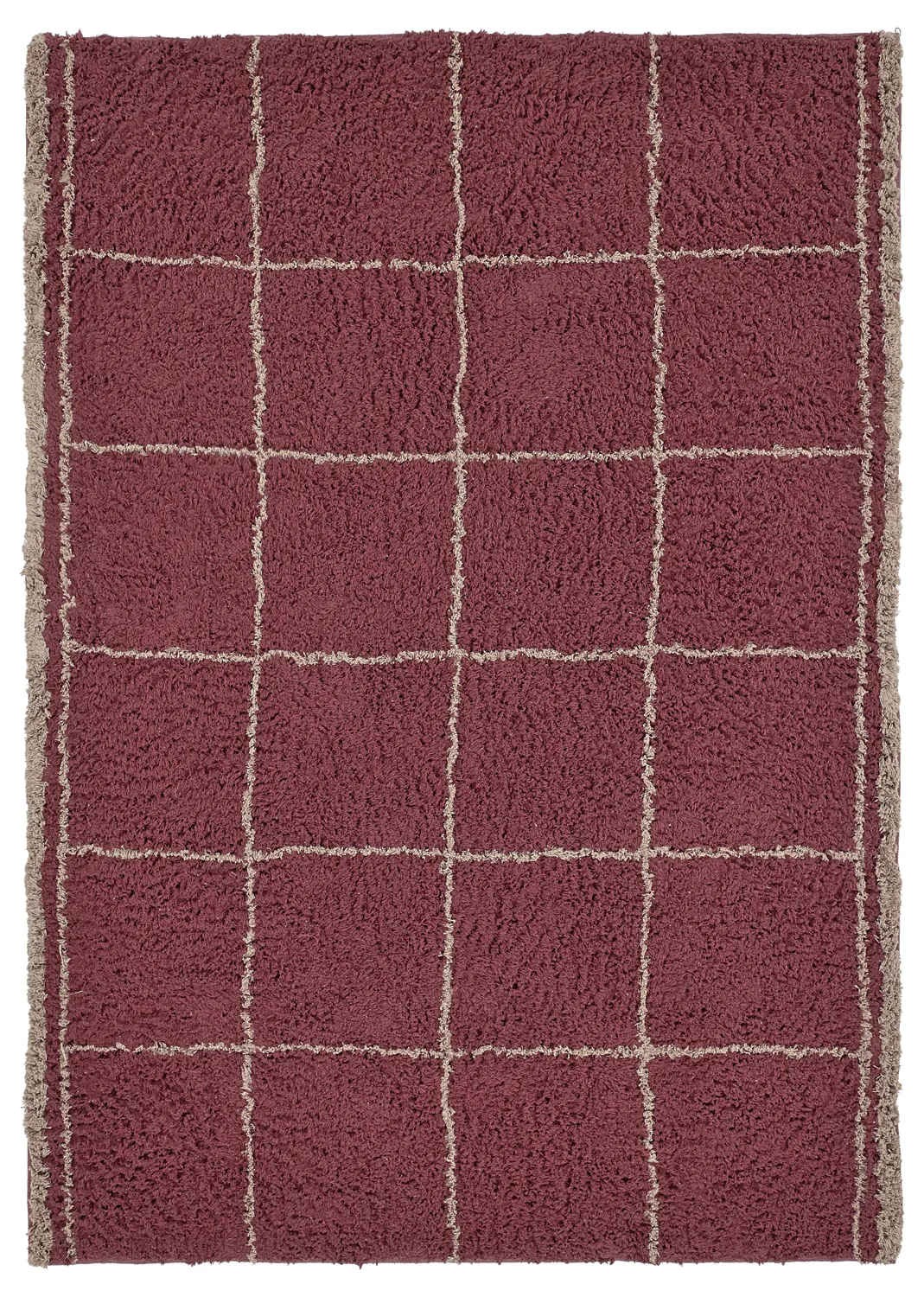 Tapetes felpudos - Lana Natural Cotton Shaggy (taupe/vermelho)