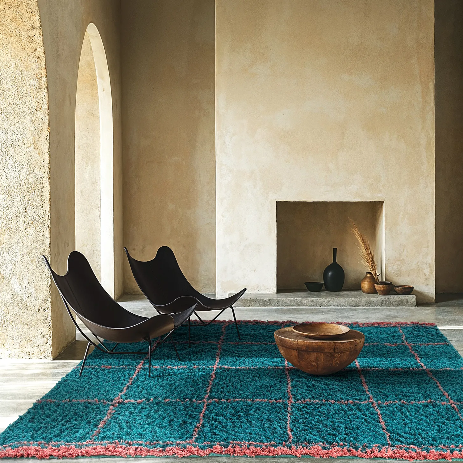 Tapetes felpudos - Lana Natural Cotton Shaggy (turquesa/rosa)