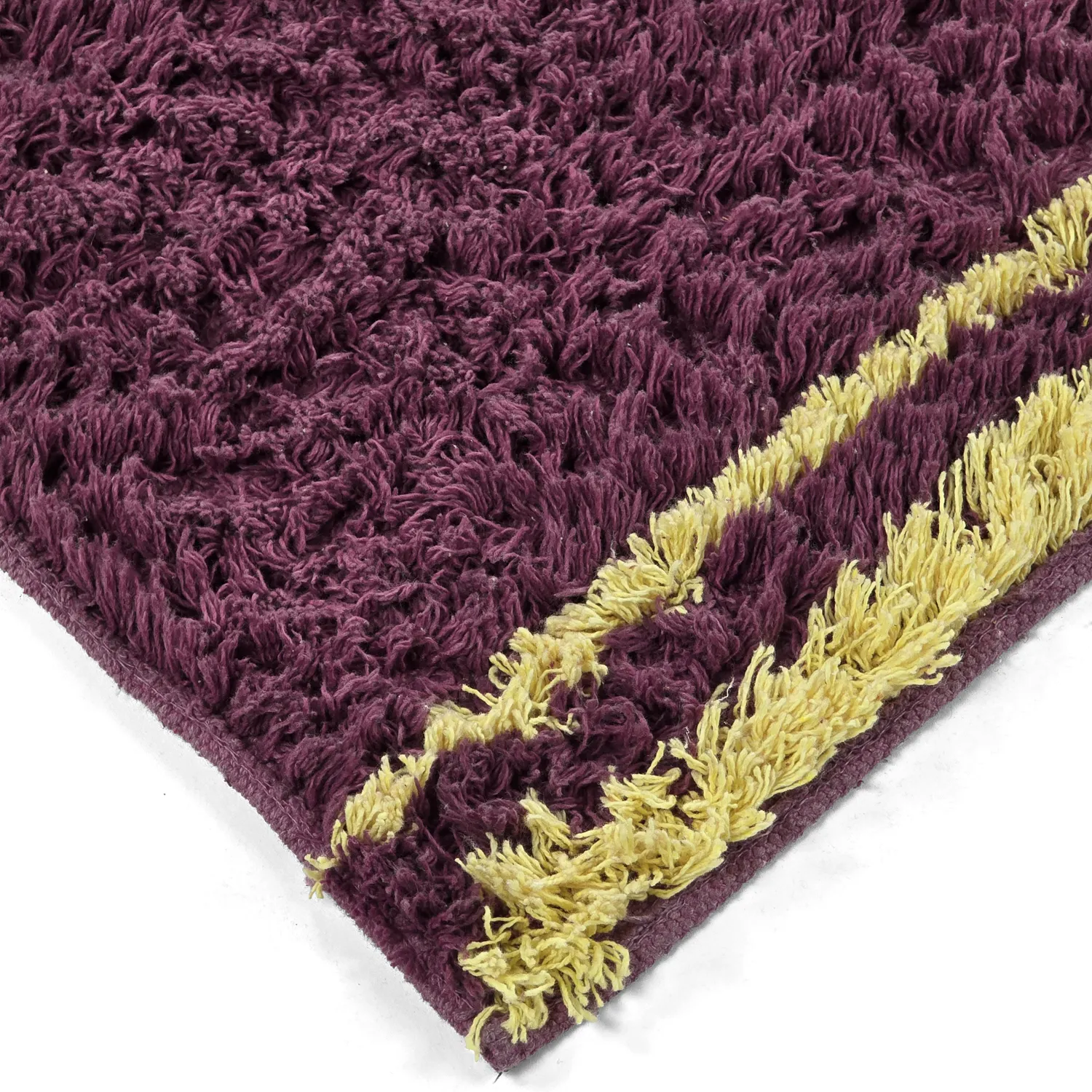 Tapetes felpudos - Lana Natural Cotton Shaggy (borgonha/amarelo)