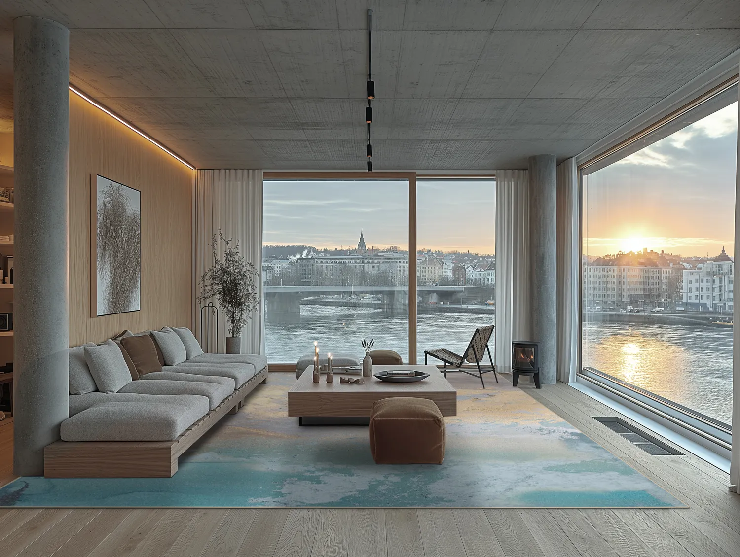 Tapete Wilton - Lesley (azul/cinza/turquesa)